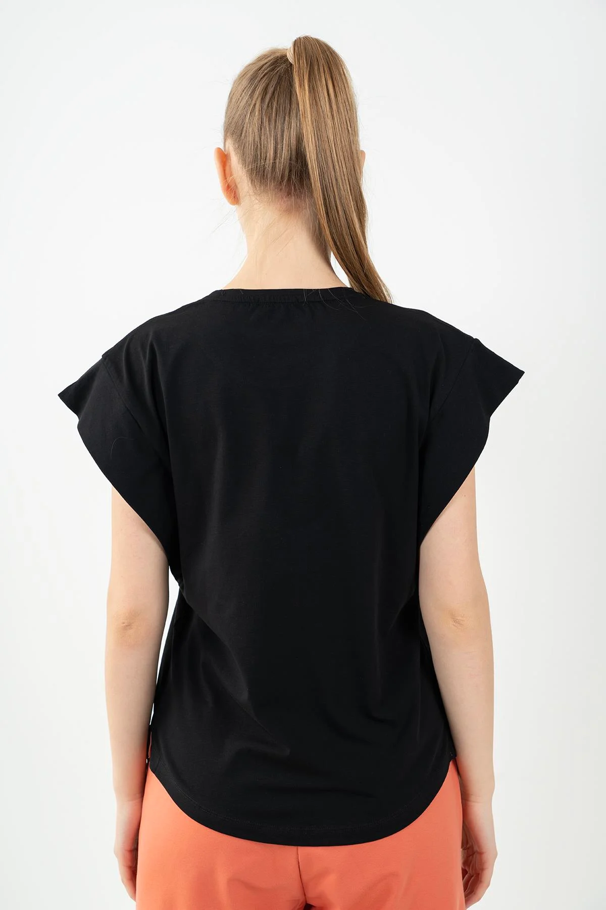 Maraton Regular Kadın Bisiklet Yaka Siyah- T-shirt - 3