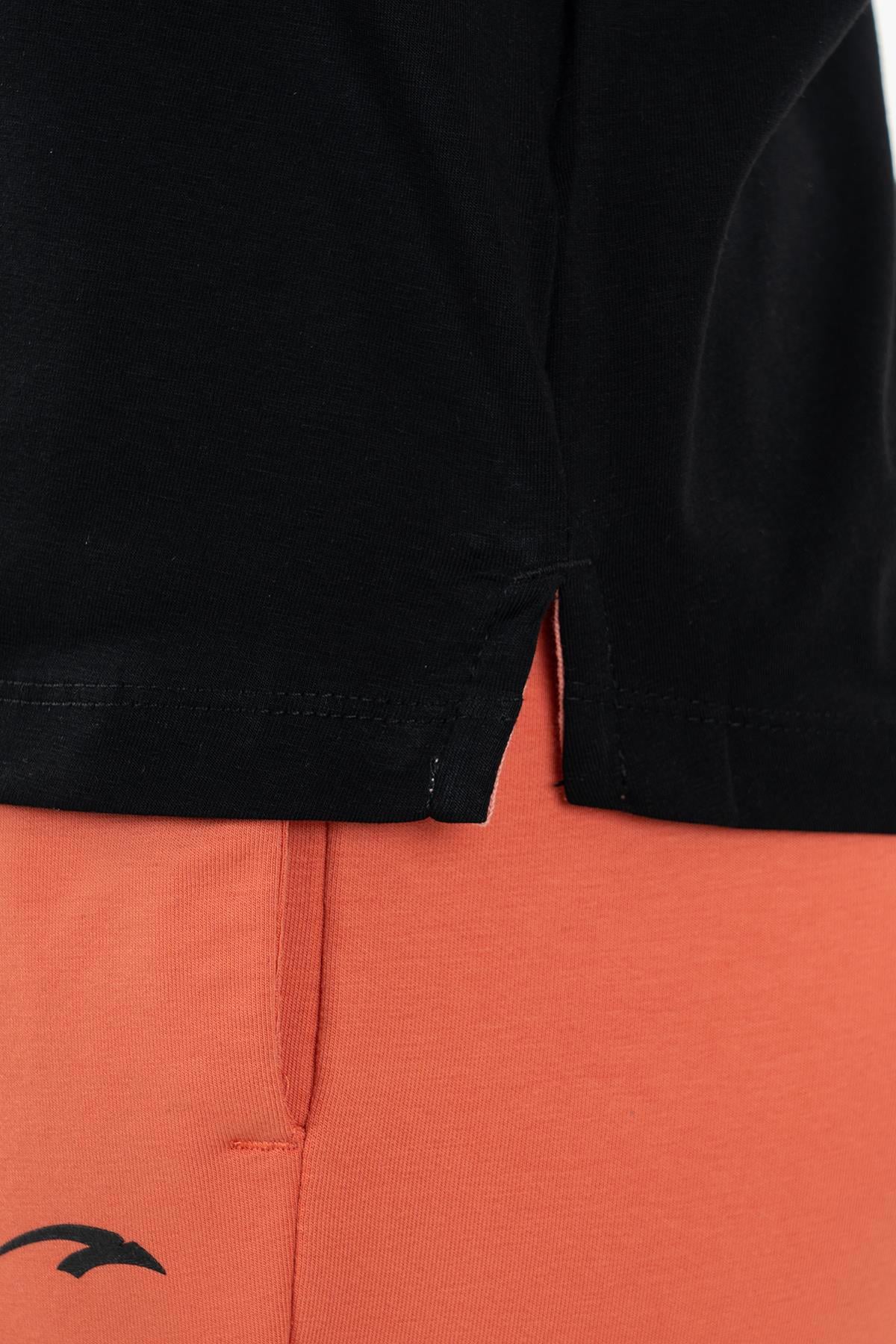 Maraton Regular Kadın Bisiklet Yaka Siyah- T-shirt - 7