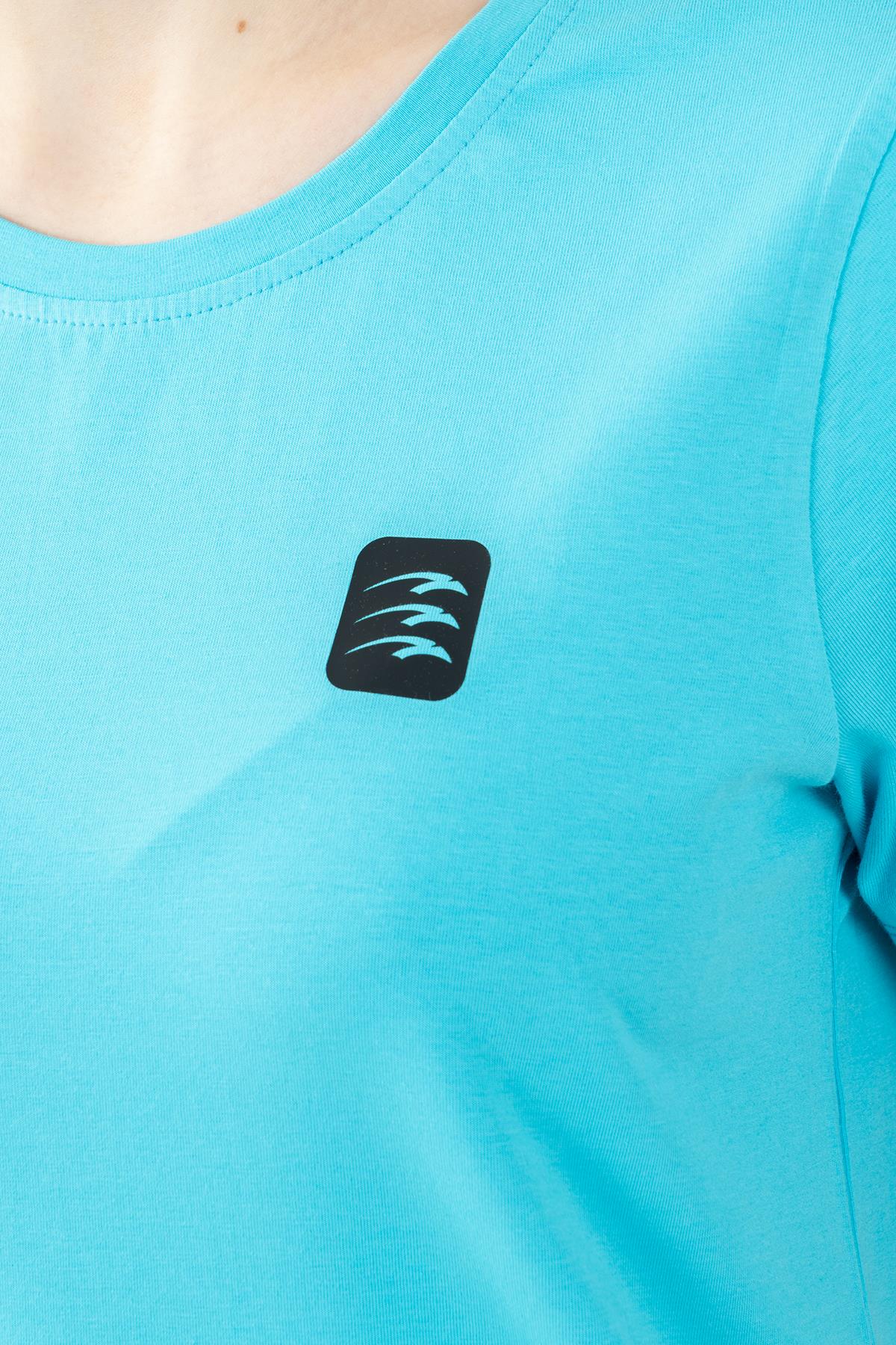 Maraton Regular Kadın Bisiklet Yaka Turkuaz T-shirt - 7
