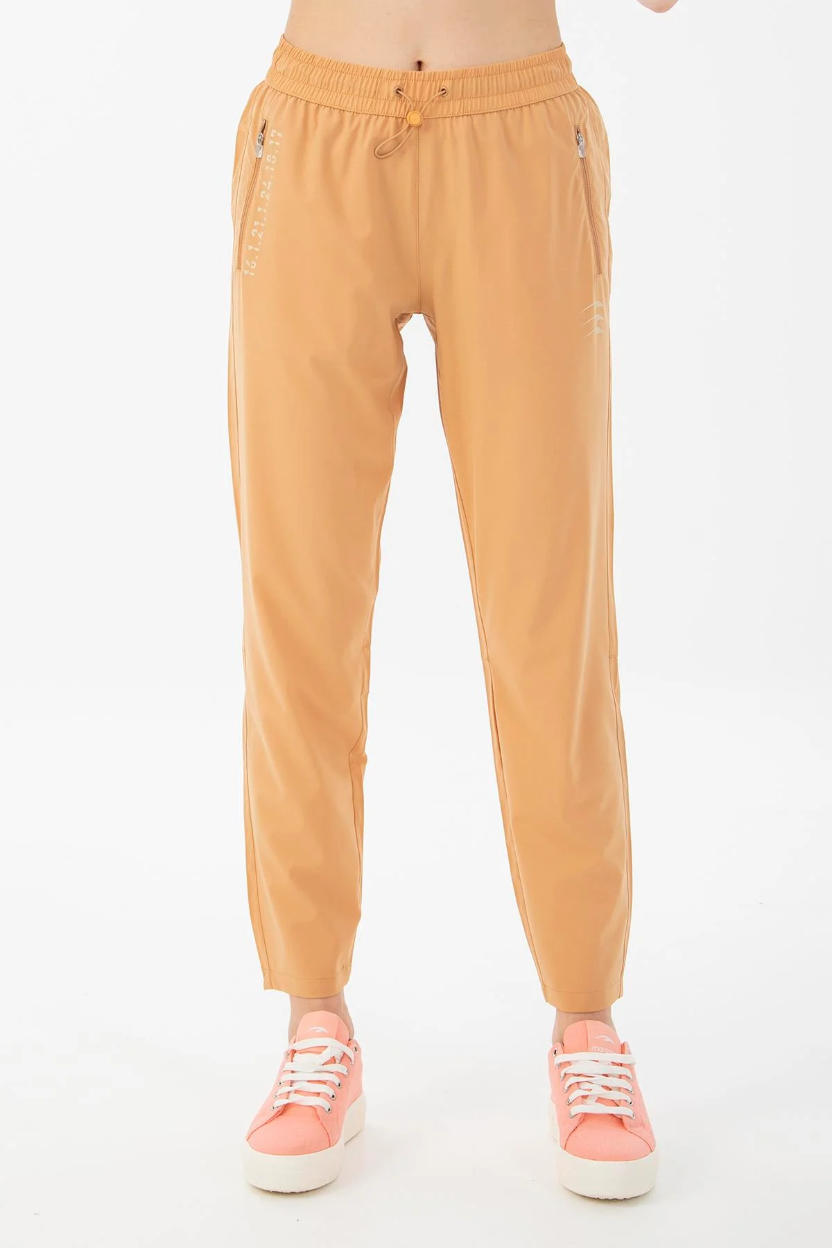 Maraton Regular Kadın Dar Paça Koyu Bej Pantolon