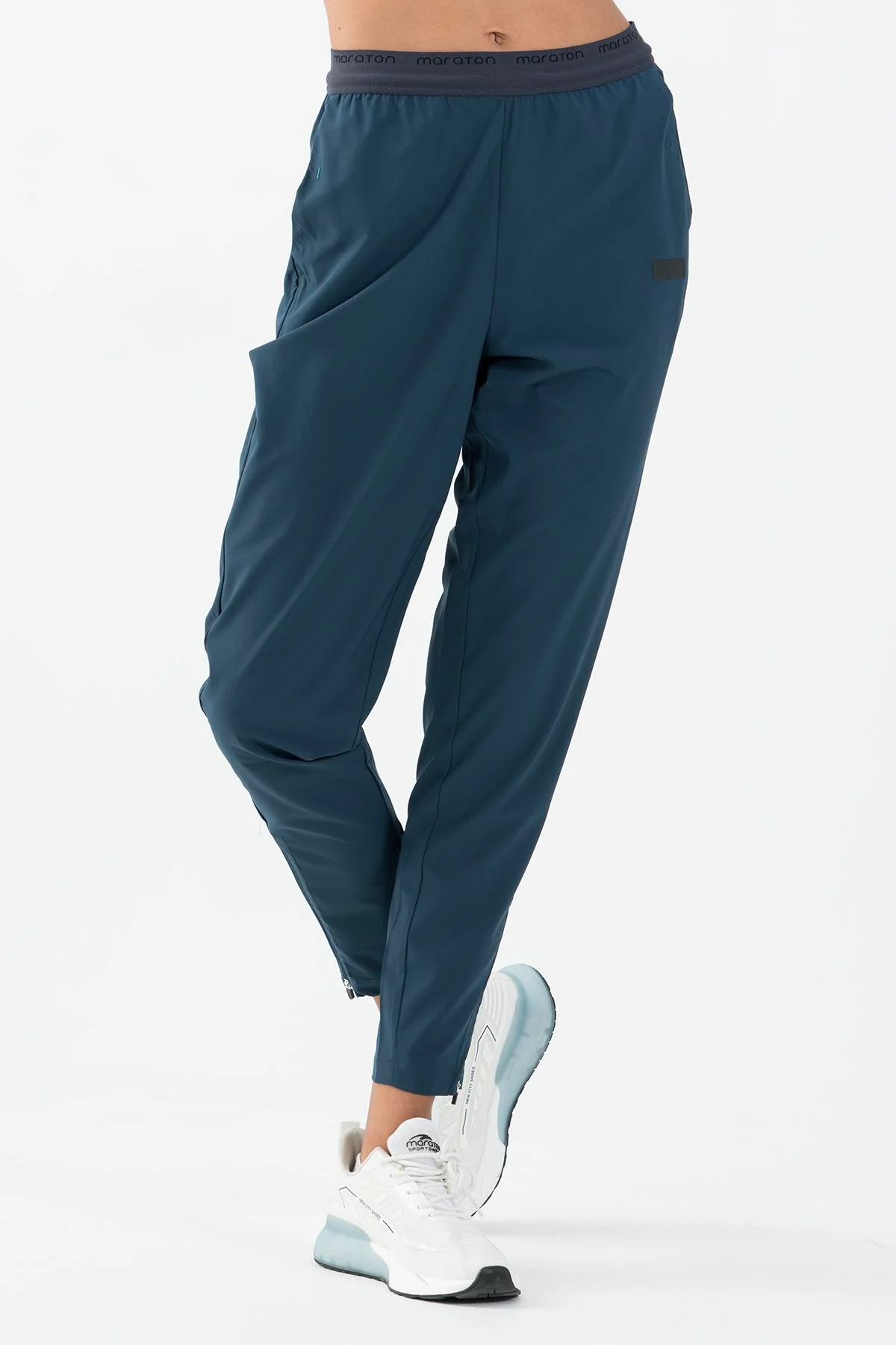 Maraton Regular Kadın Dar Paça Navy Pantolon - 4