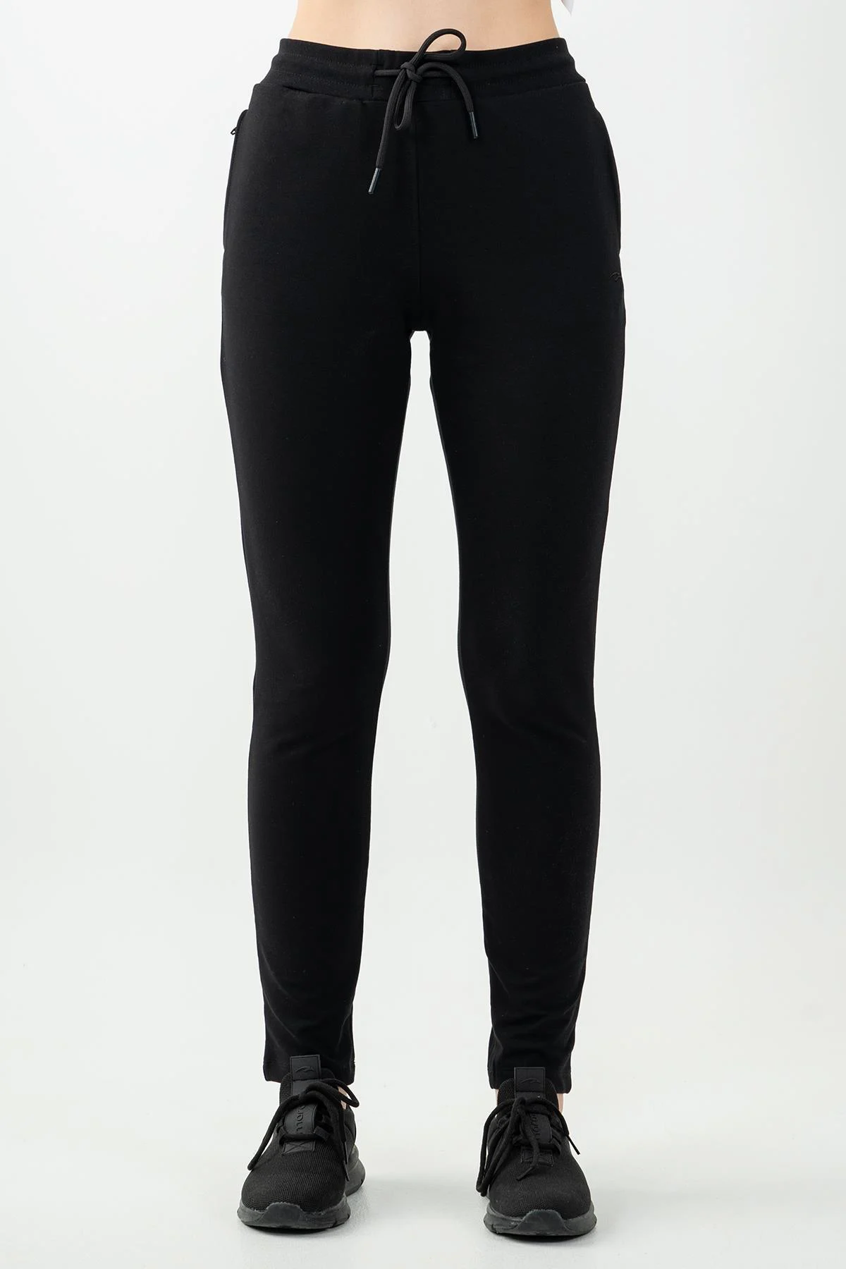 Maraton Regular Kadın Dar Paça Siyah- Eşofman Altı