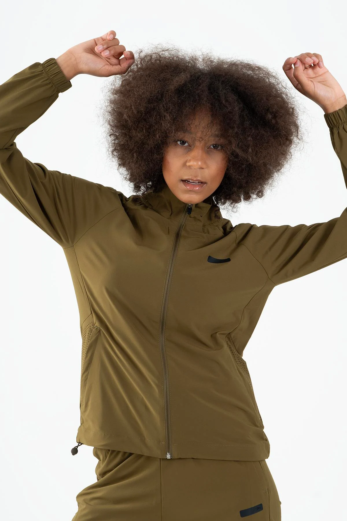 Maraton Regular Kadın Dik Yaka Zeytin Tracktop - 5