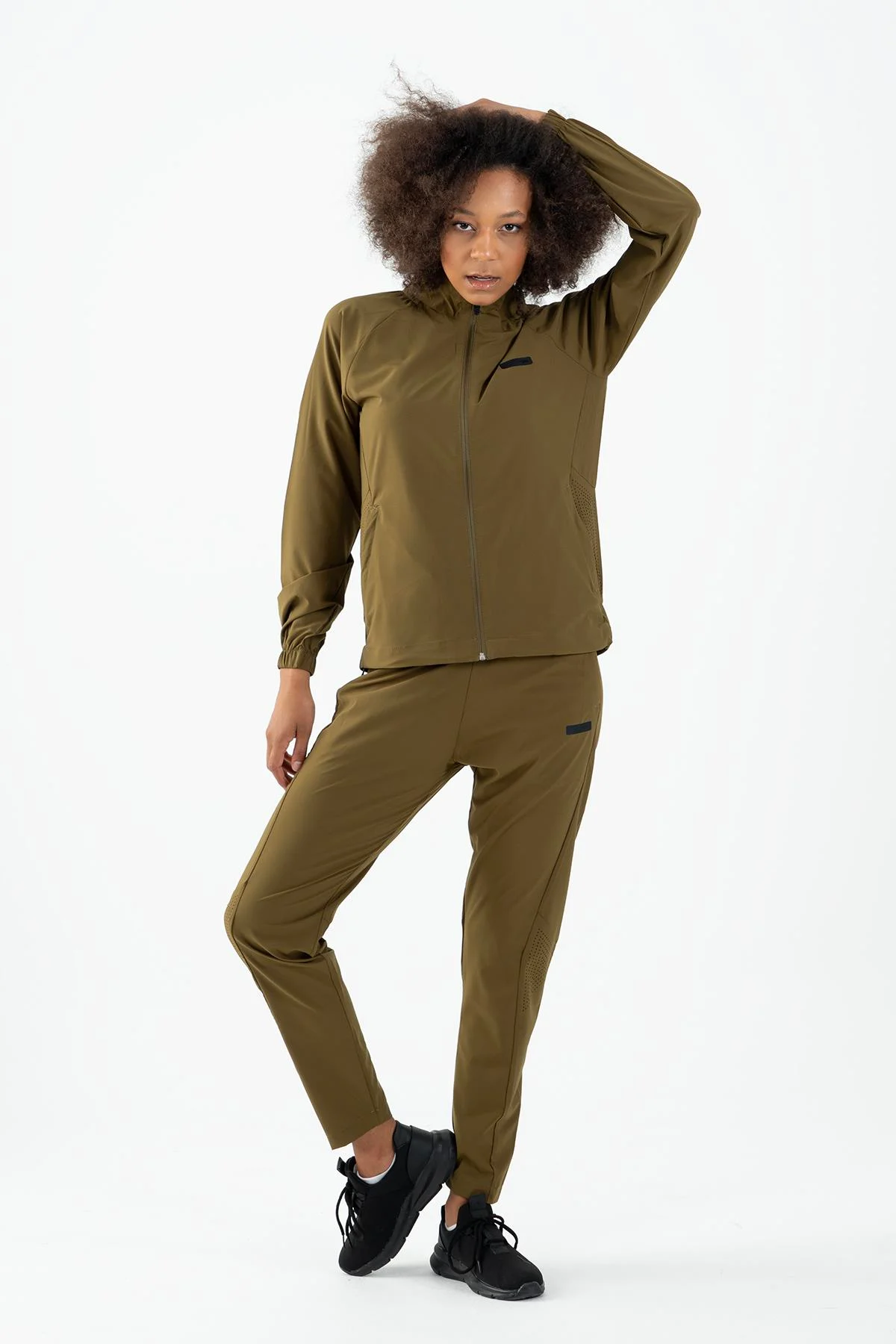 Maraton Regular Kadın Dik Yaka Zeytin Tracktop - 6