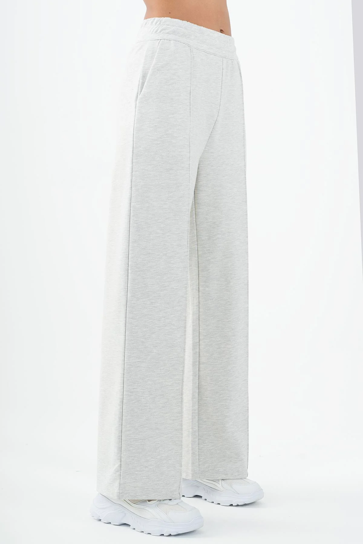 Maraton Regular Kadın İspanyol Paça Ekru Eşofman Altı - 4