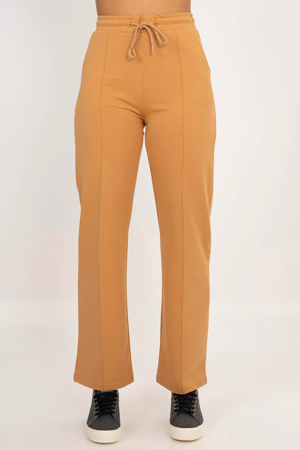 Maraton Regular Kadın İspanyol Paça Koyu Bej Pantolon - 4