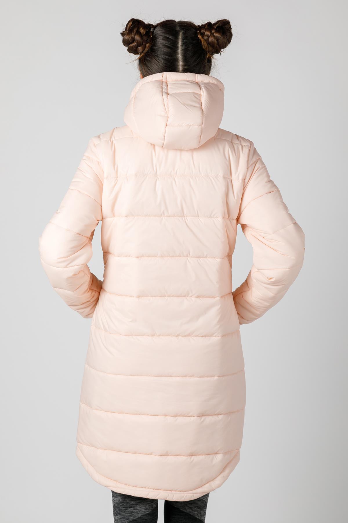 Maraton Regular Kadın Kapüşonlu Açık Şeftali Mont - 3