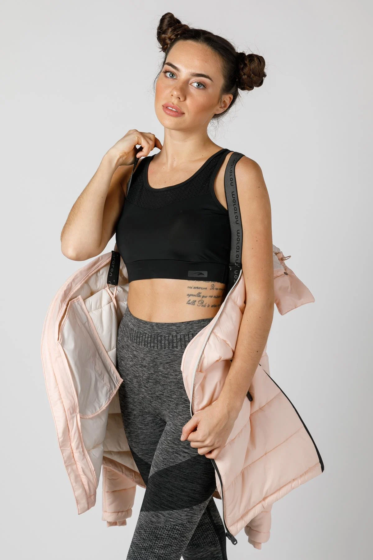 Maraton Regular Kadın Kapüşonlu Açık Şeftali Mont - 5