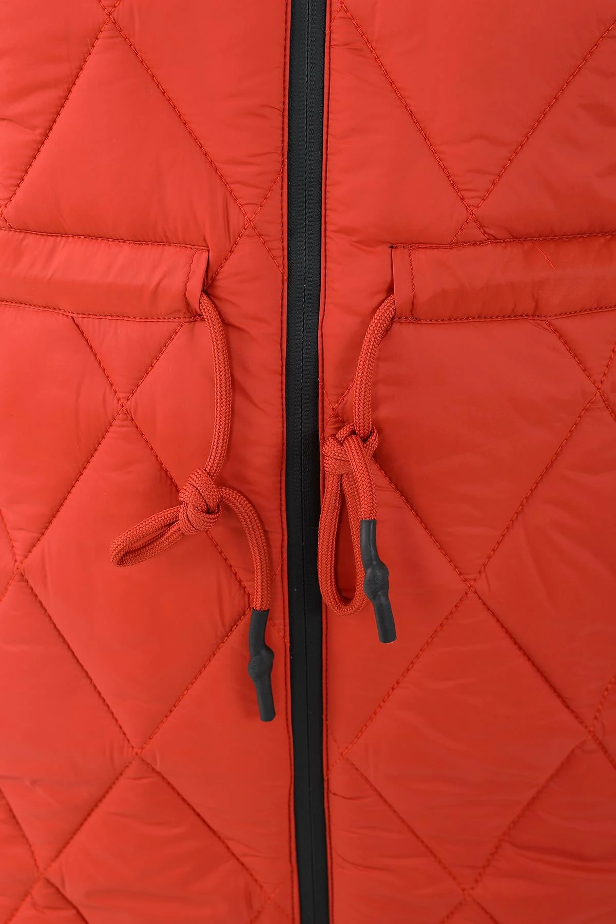 Maraton Regular Kadın Kapüşonlu Kiremit Yelek - 9