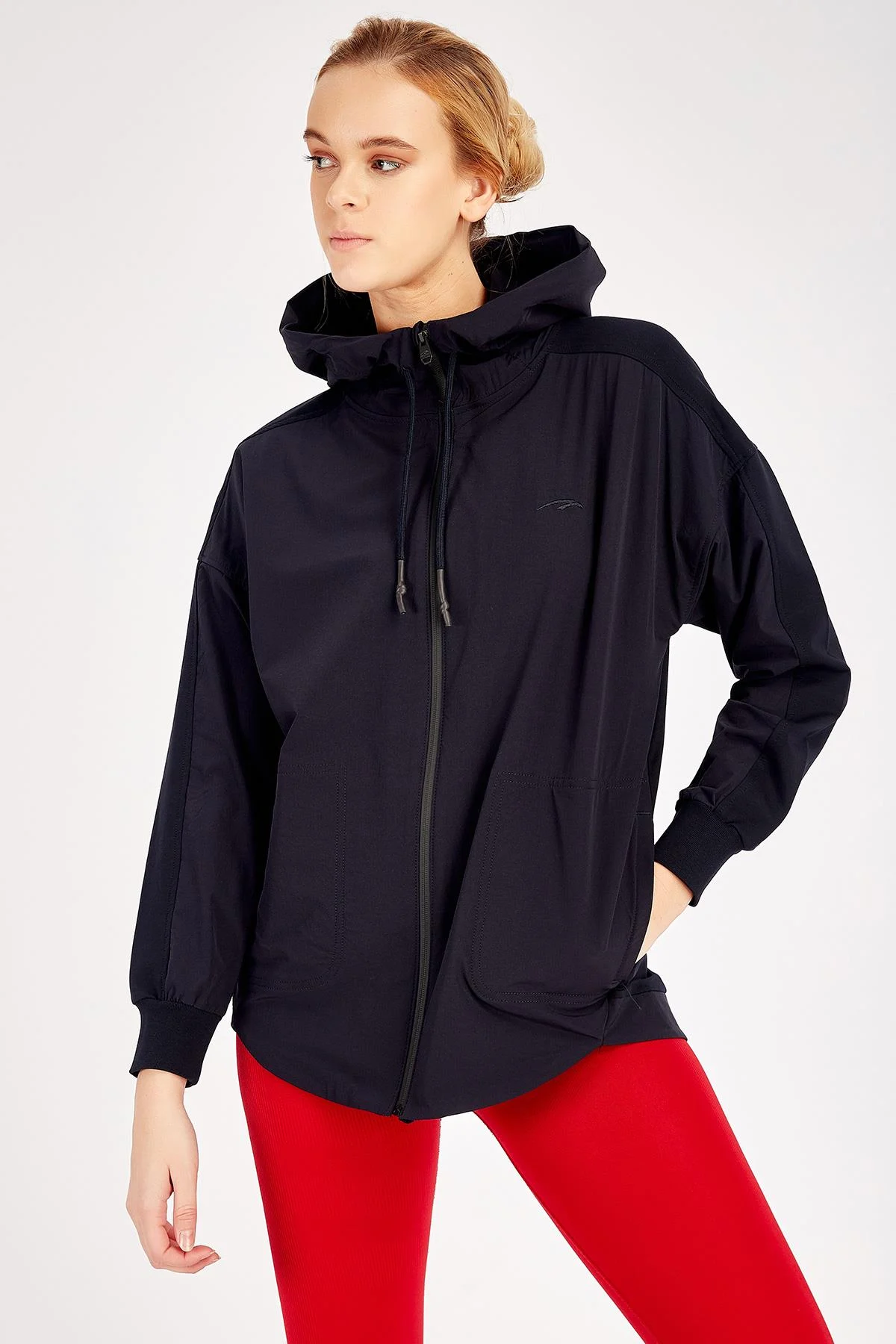 Maraton Regular Kadın Kapüşonlu Lacivert Tracktop