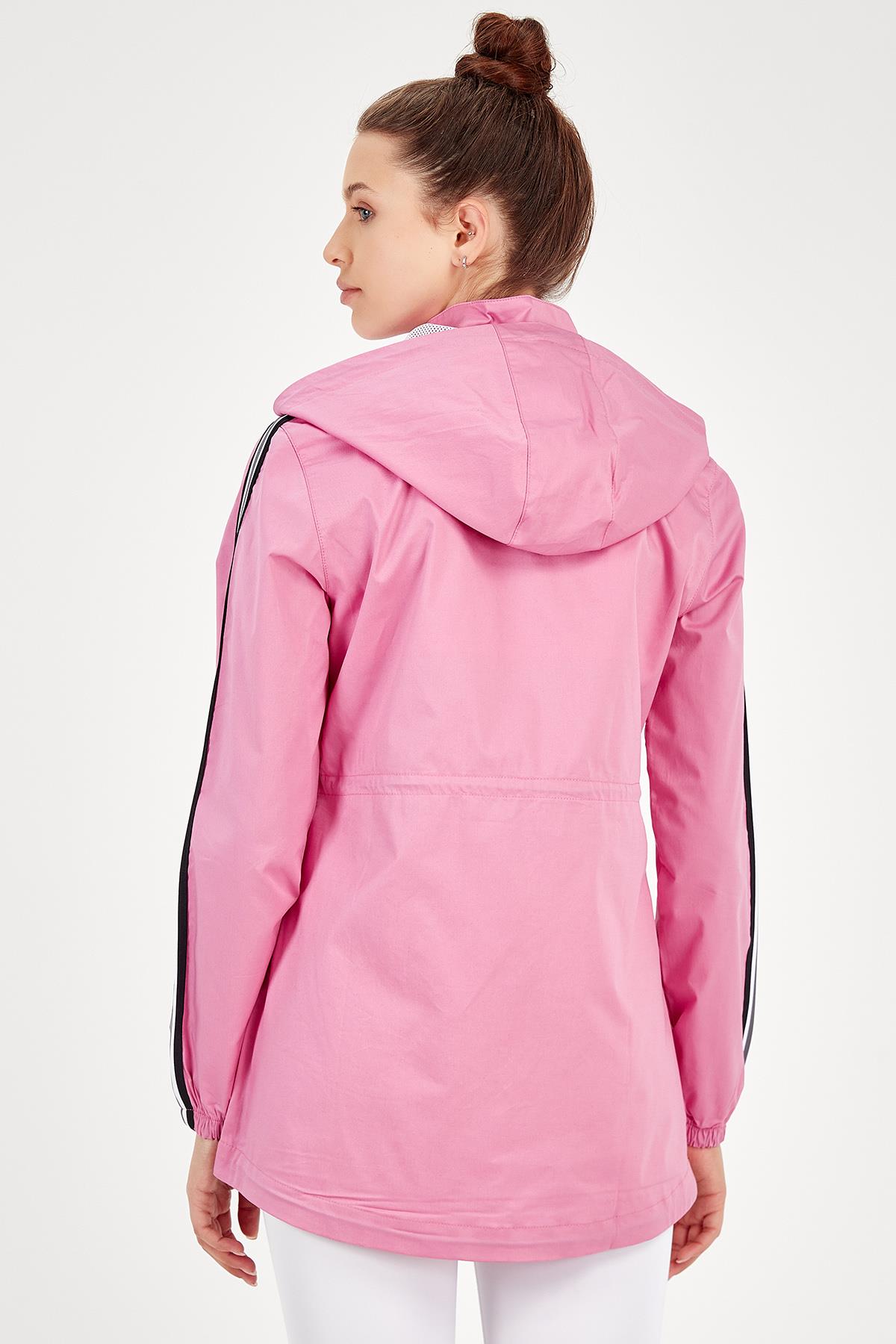 Maraton Regular Kadın Kapüşonlu Pembe Ceket - 3