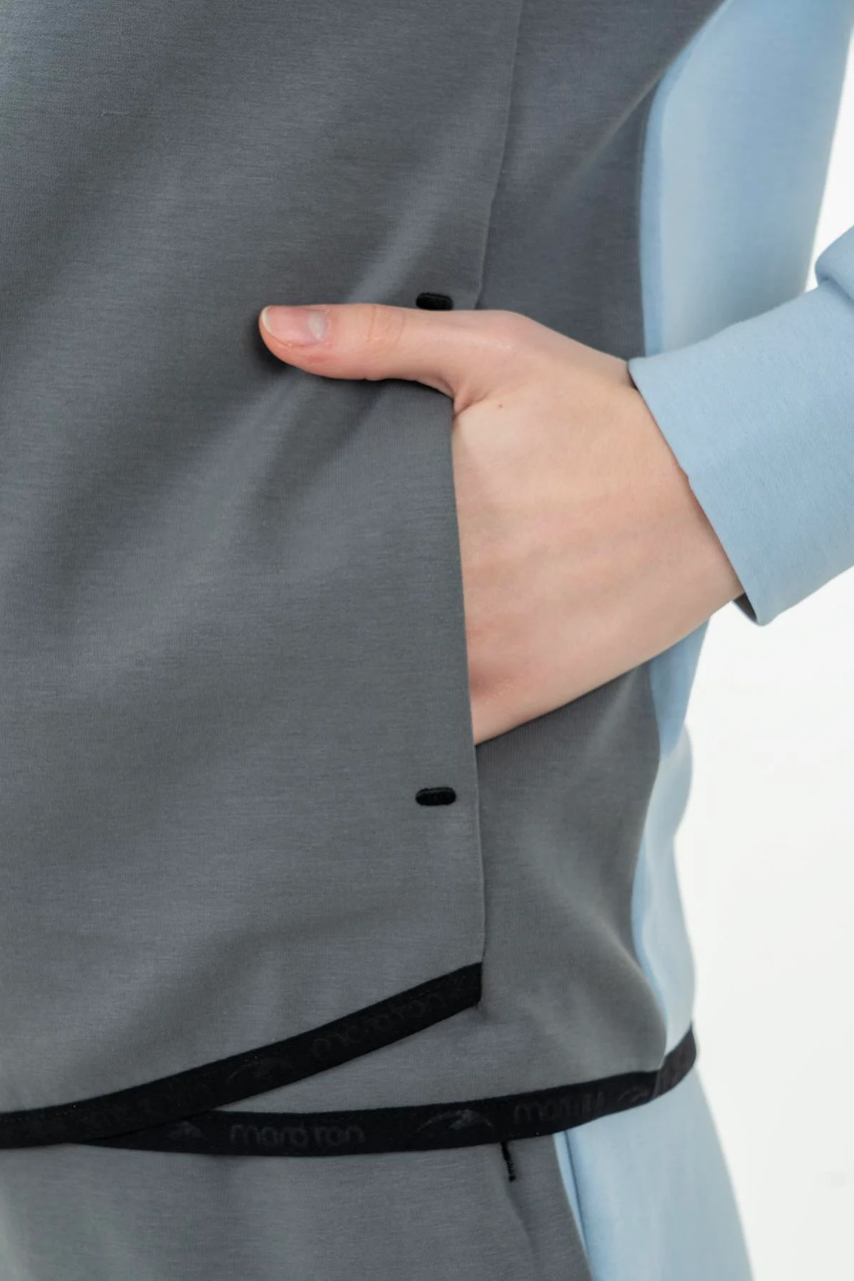 Maraton Regular Kadın Kapüşonlu Sislimavi Tracktop - 6