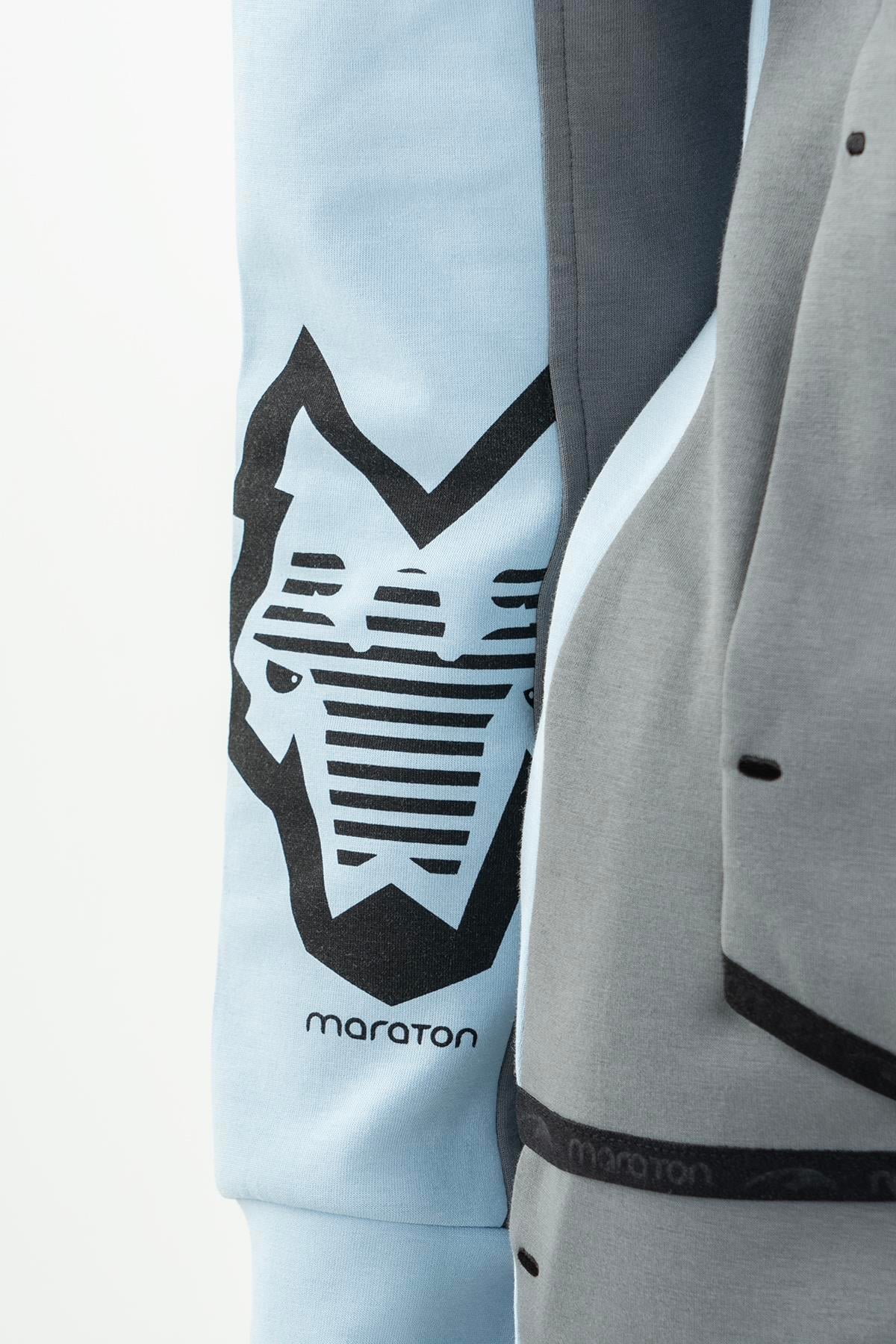 Maraton Regular Kadın Kapüşonlu Sislimavi Tracktop - 8