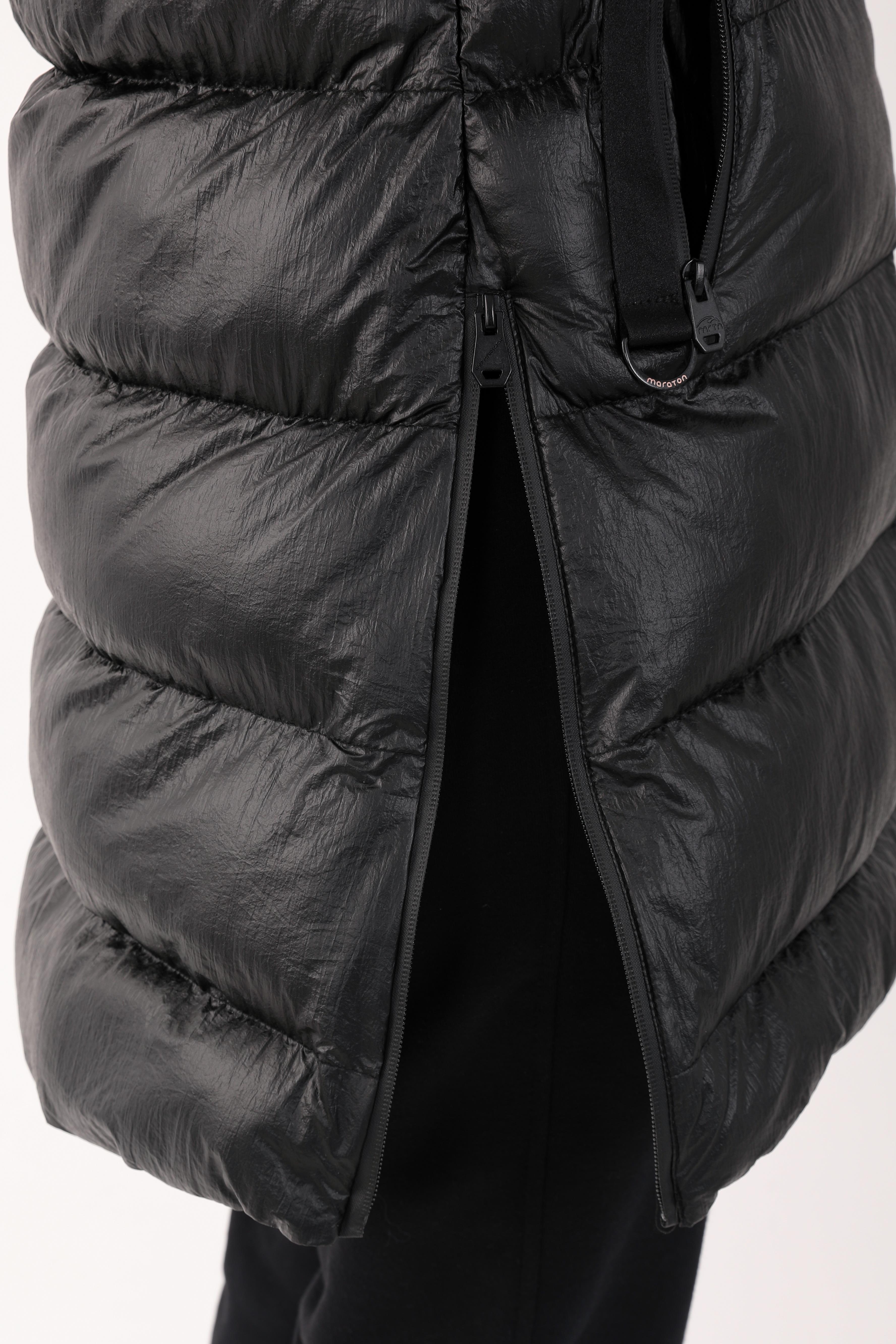 Maraton Regular Kadın Kapüşonlu Siyah Parka - 8