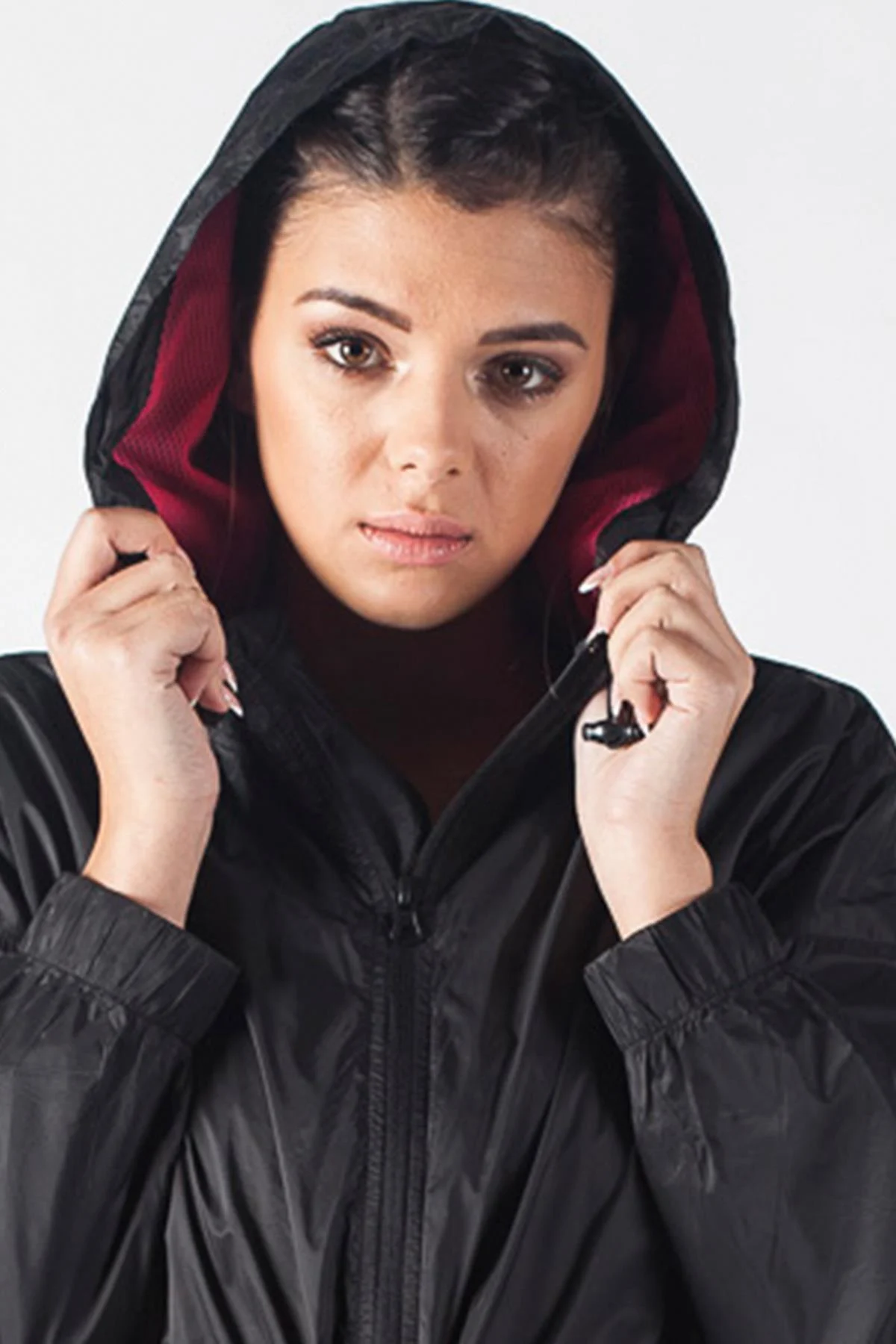 Maraton Regular Kadın Kapüşonlu Siyah Trenchcoat - 3