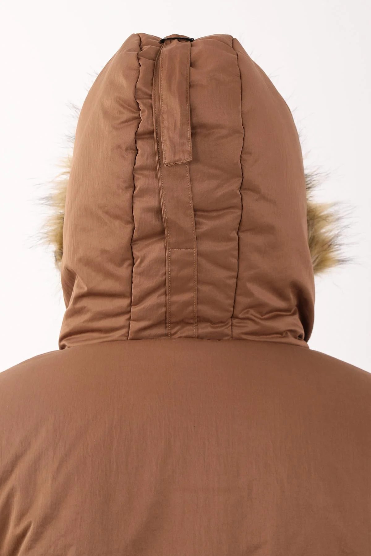 Maraton Regular Kadın Kapüşonlu Taba Parka - 7