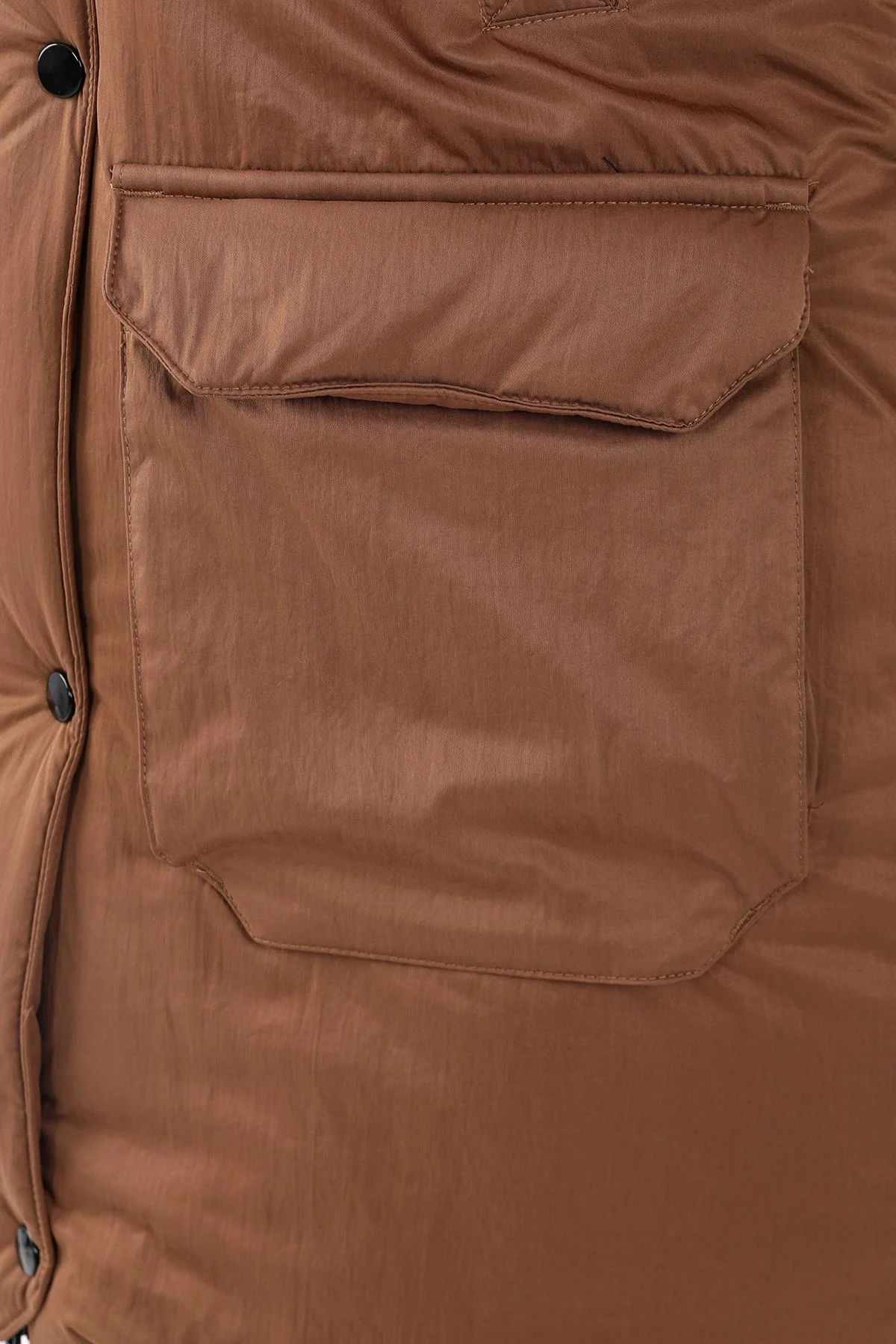 Maraton Regular Kadın Kapüşonlu Taba Parka - 9