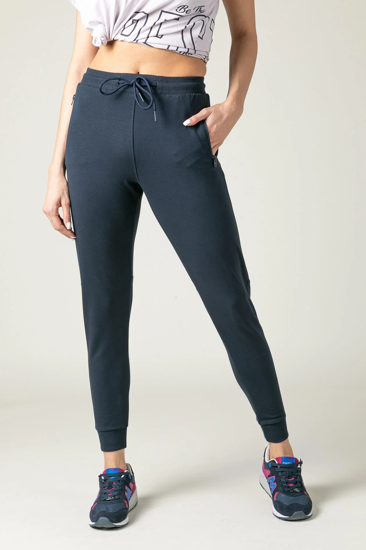 Maraton Regular Kadın Ribana Paça Açık Lacivert Pantolon