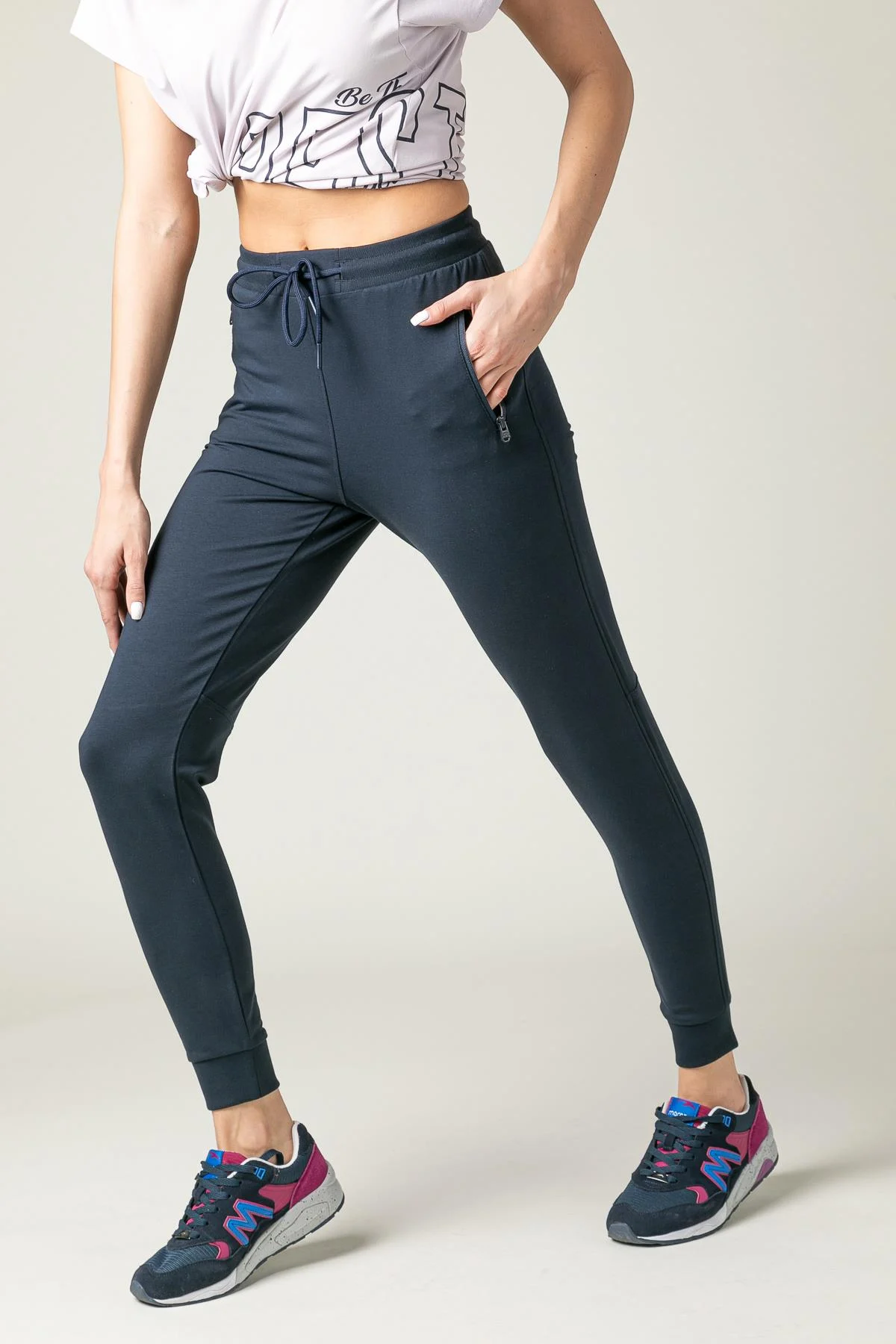 Maraton Regular Kadın Ribana Paça Açık Lacivert Pantolon - 4