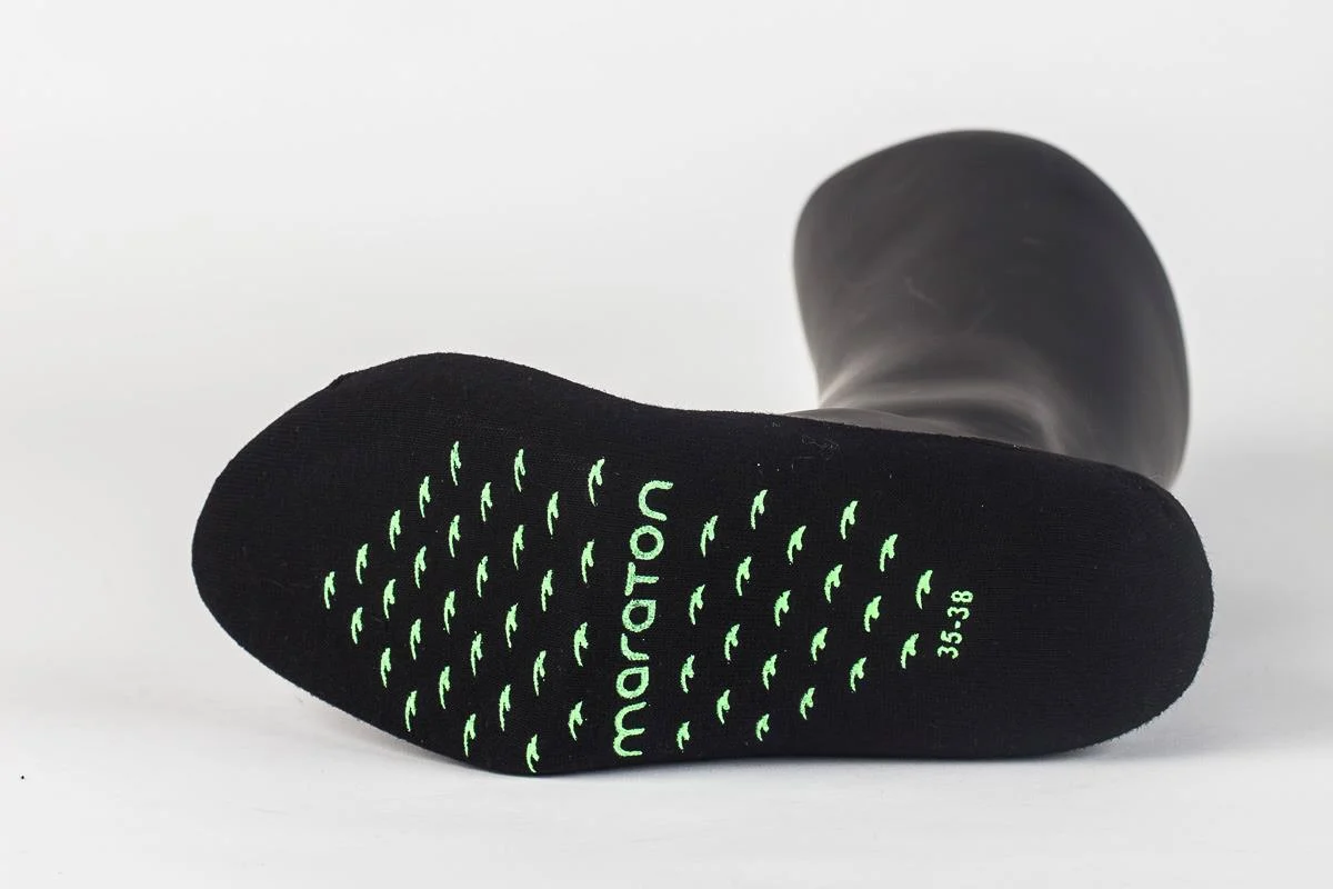 Maraton Regular Kadın Siyah-Neonsarı Çorap - 5