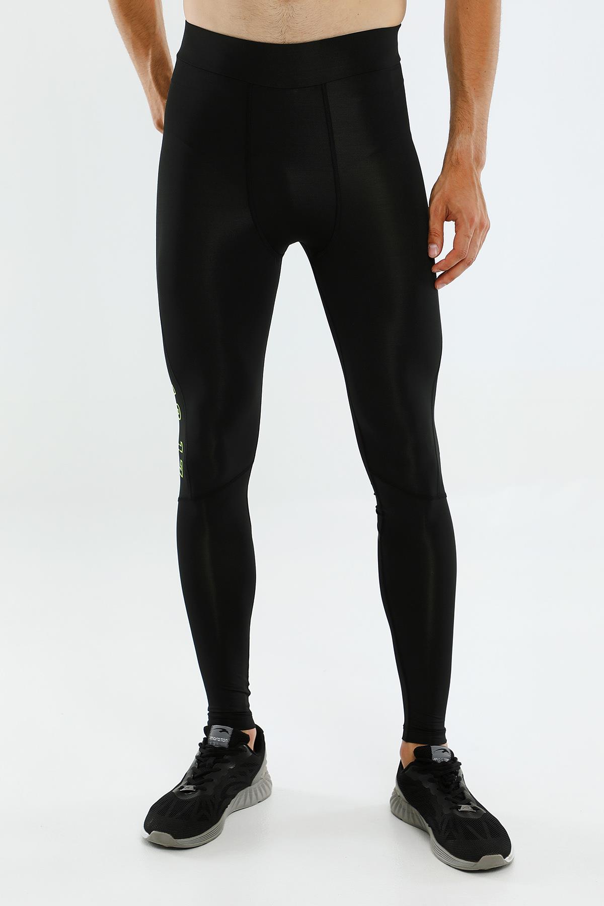 Maraton Running Erkek Siyah-Neonsarı Tayt