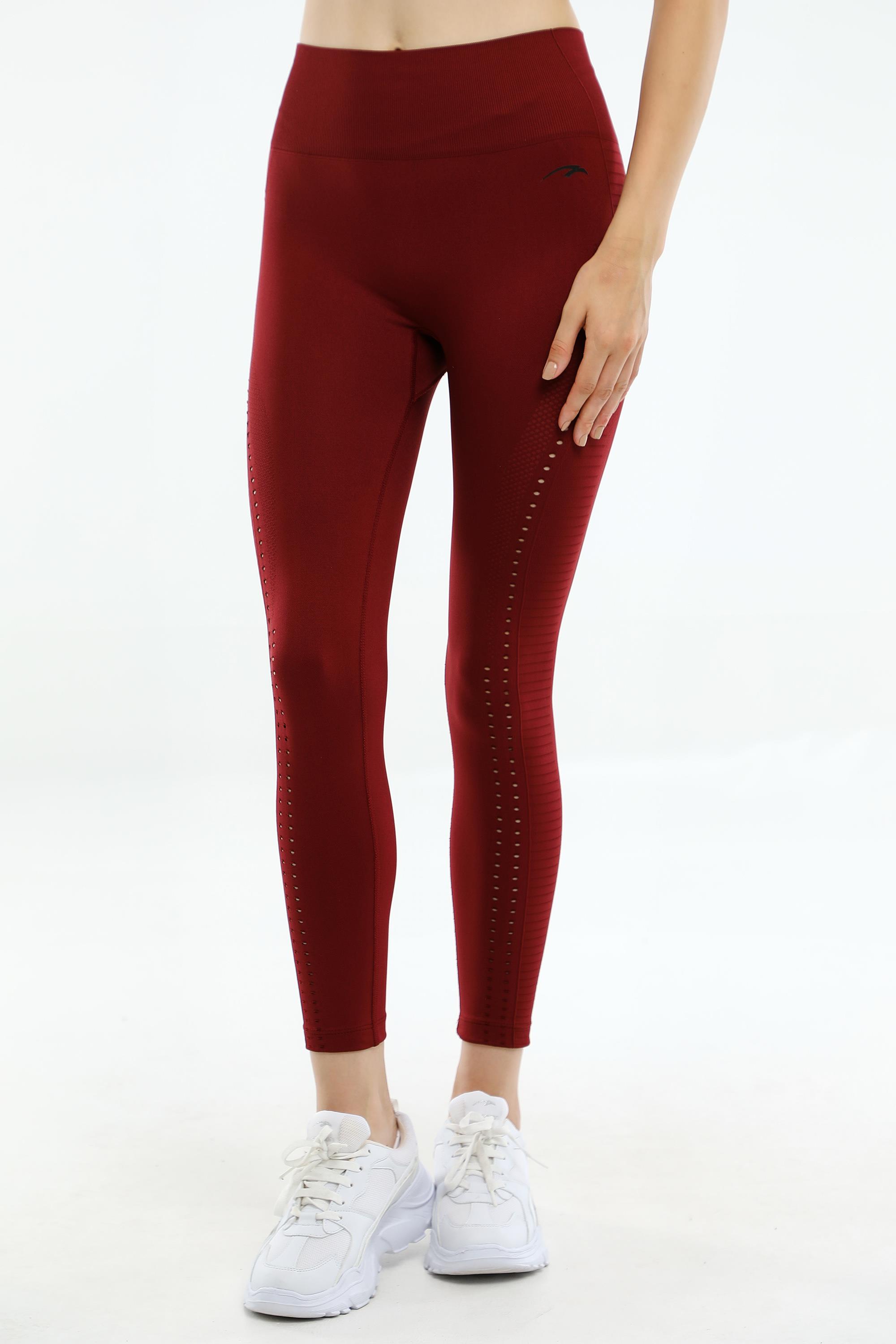 Maraton Seamless Kadın Koyu Kırmızı Tayt