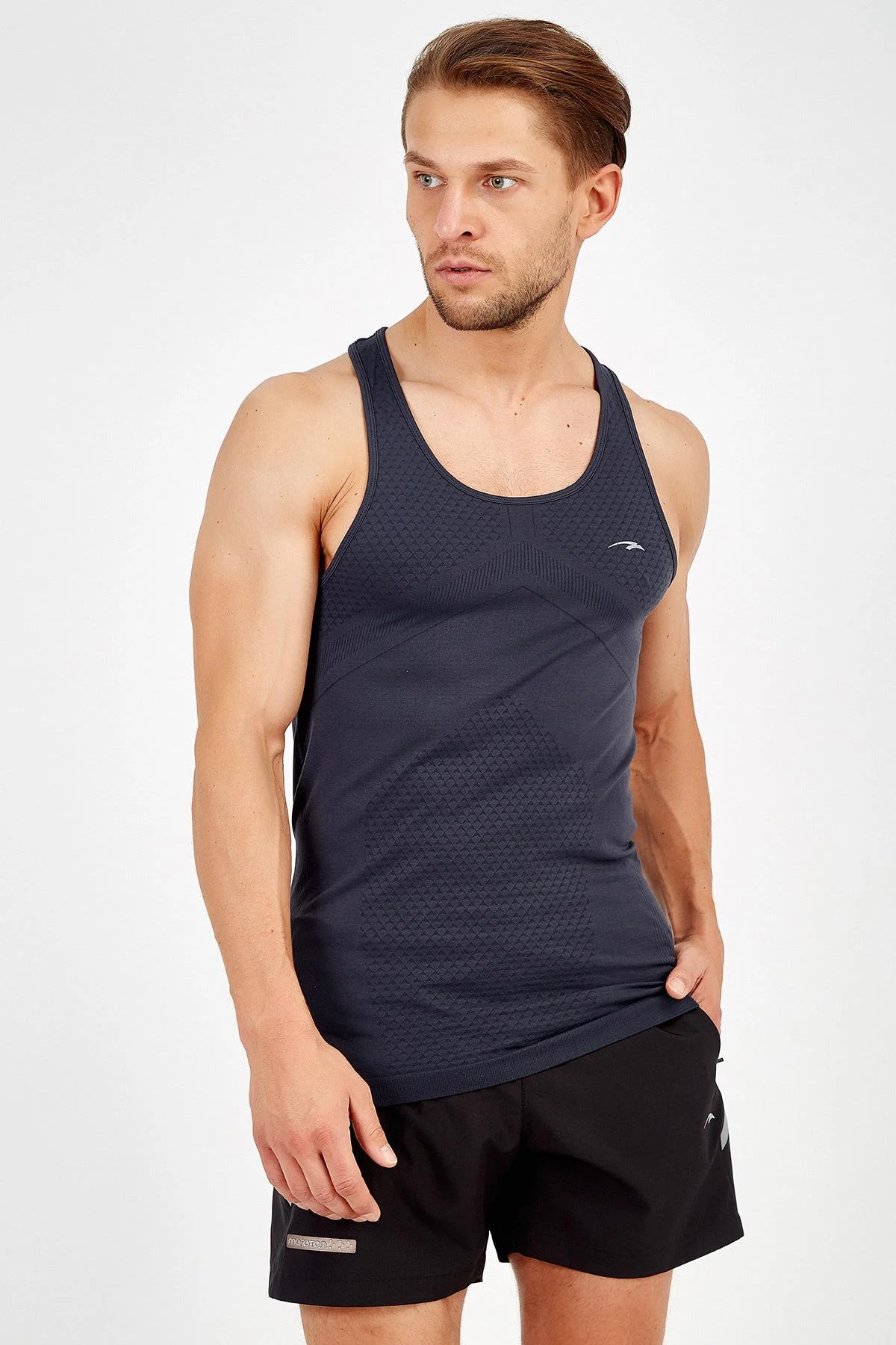 Maraton SlimFit Erkek Atlet Yaka Açık Lacivert- Atlet - 3