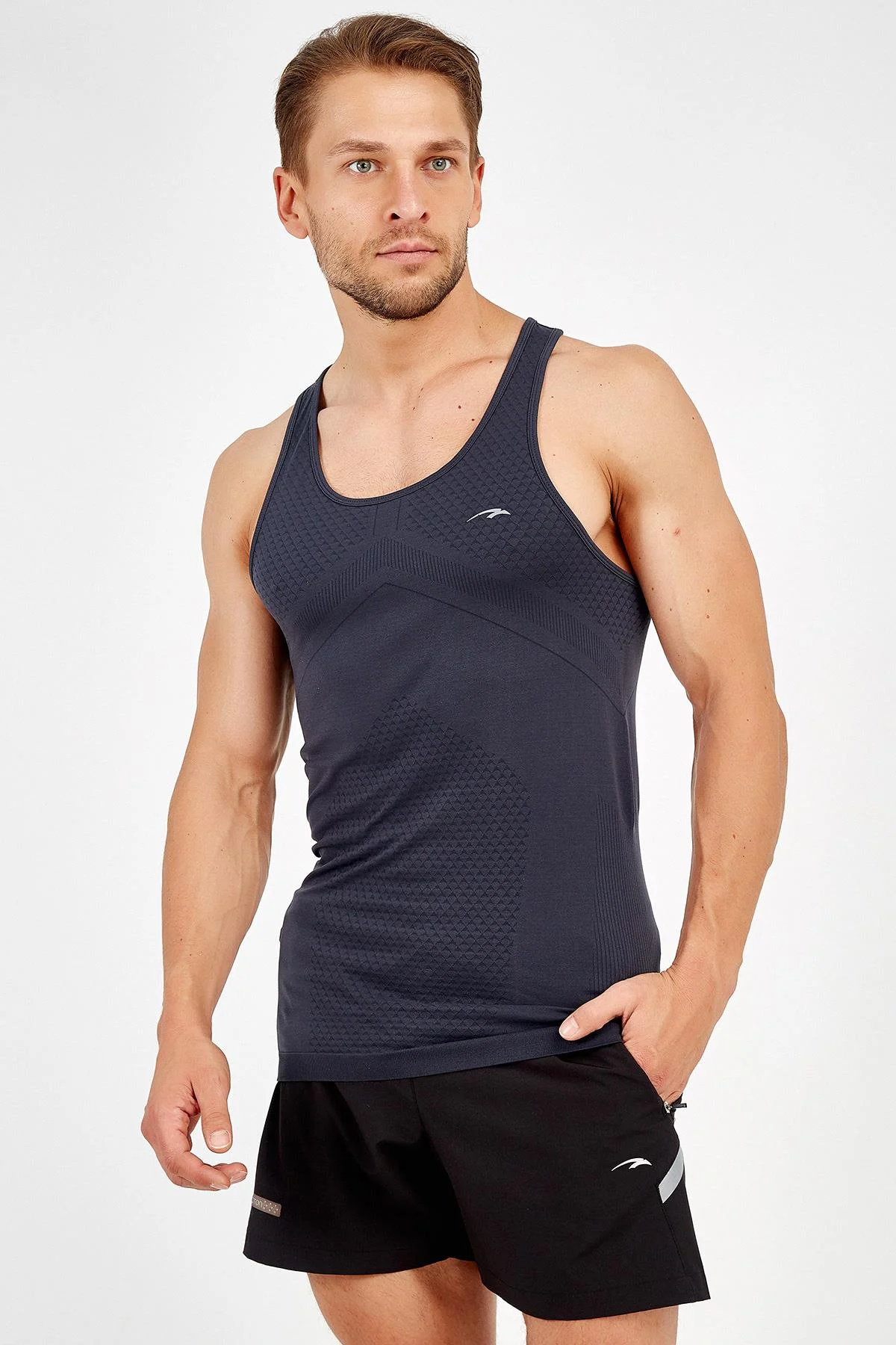 Maraton SlimFit Erkek Atlet Yaka Açık Lacivert- Atlet - 4