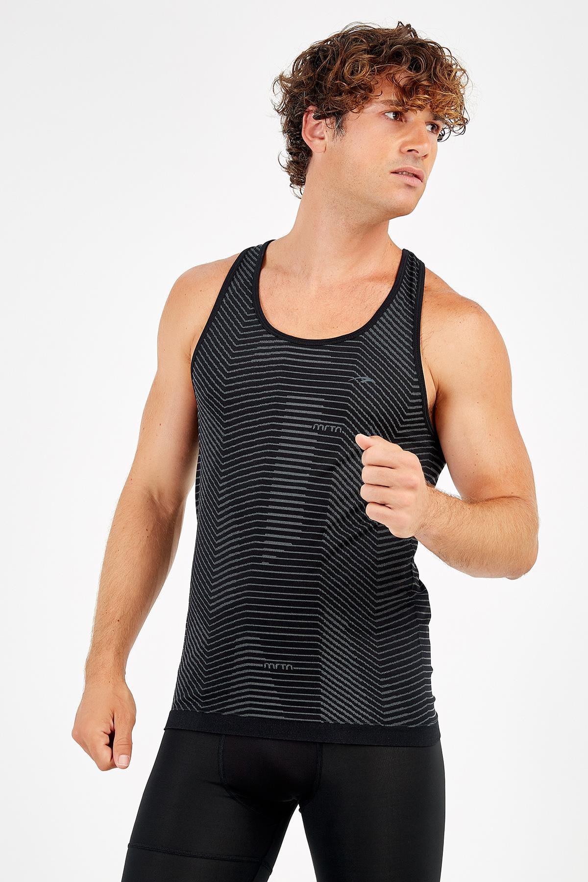 Maraton SlimFit Erkek Atlet Yaka Siyah- Atlet