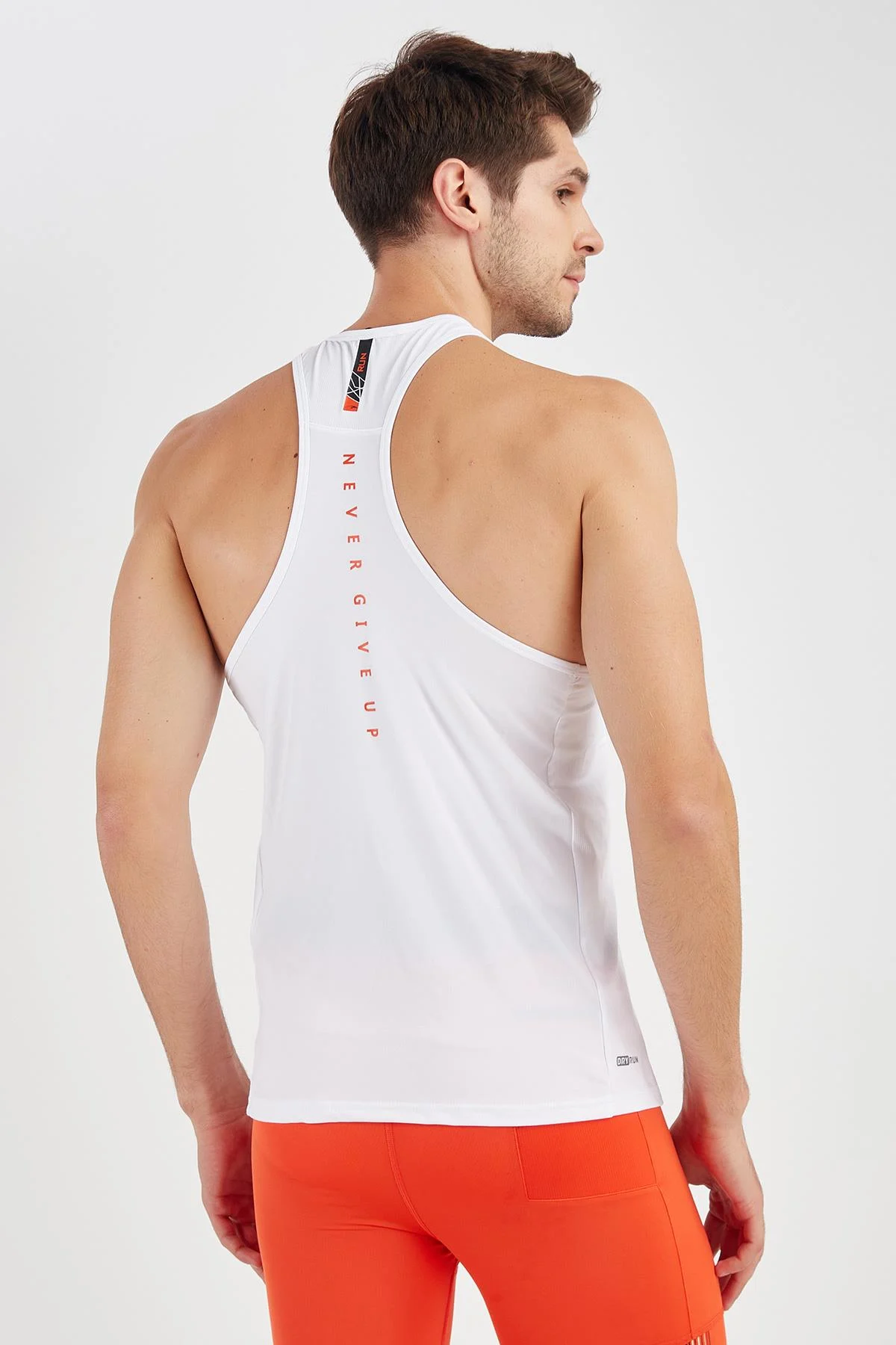 Maraton SlimFit Erkek Bisiklet Yaka Beyaz Atlet - 3