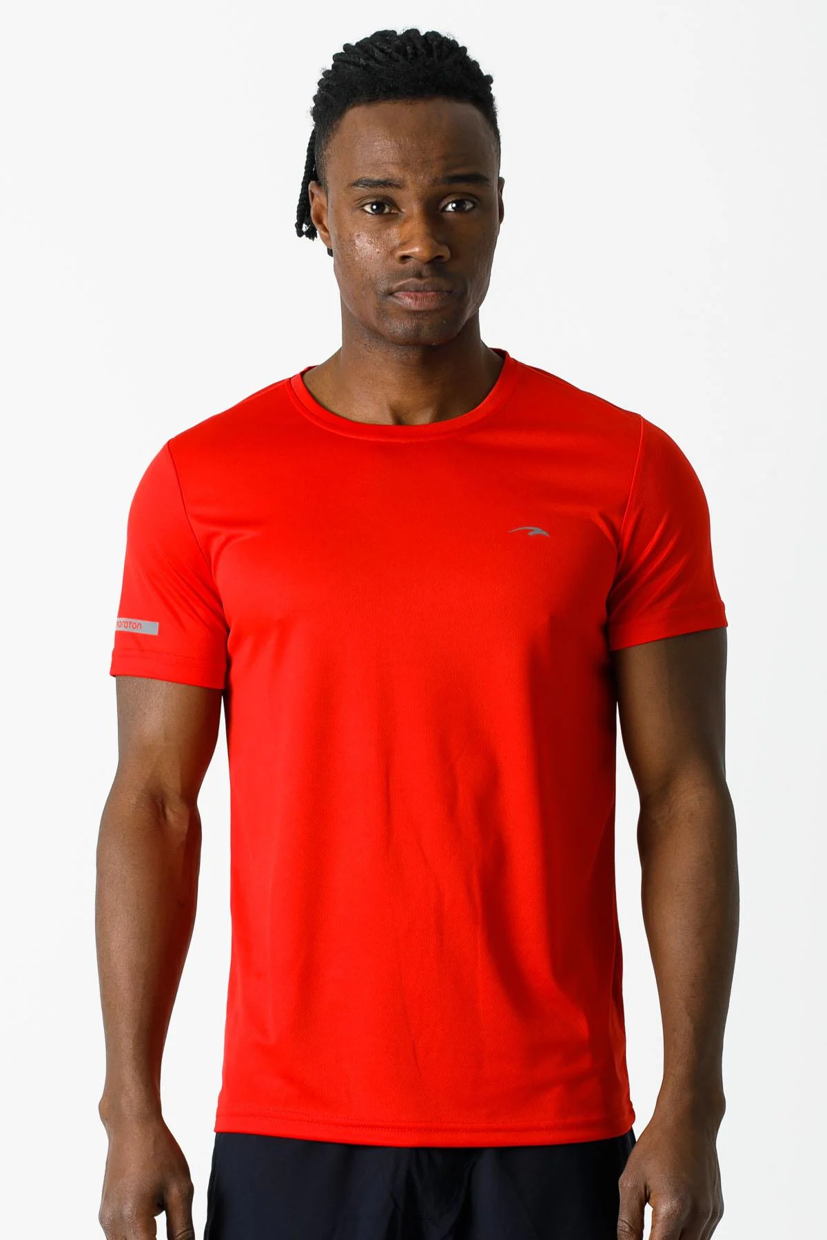 Maraton SlimFit Erkek Bisiklet Yaka Kırmızı T-shirt - 4