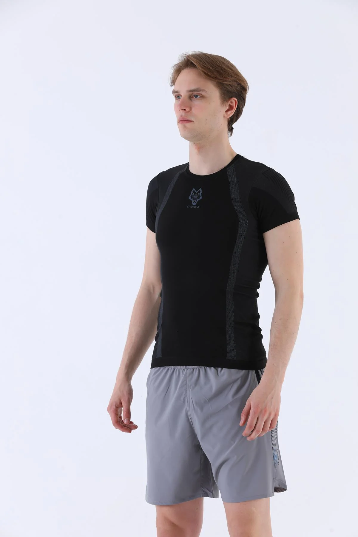 Maraton SlimFit Erkek Bisiklet Yaka Siyah- T-shirt - 5