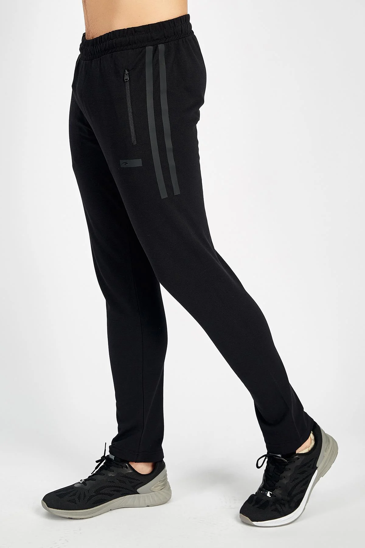 Maraton SlimFit Erkek Dar Paça Siyah Eşofman Altı - 4