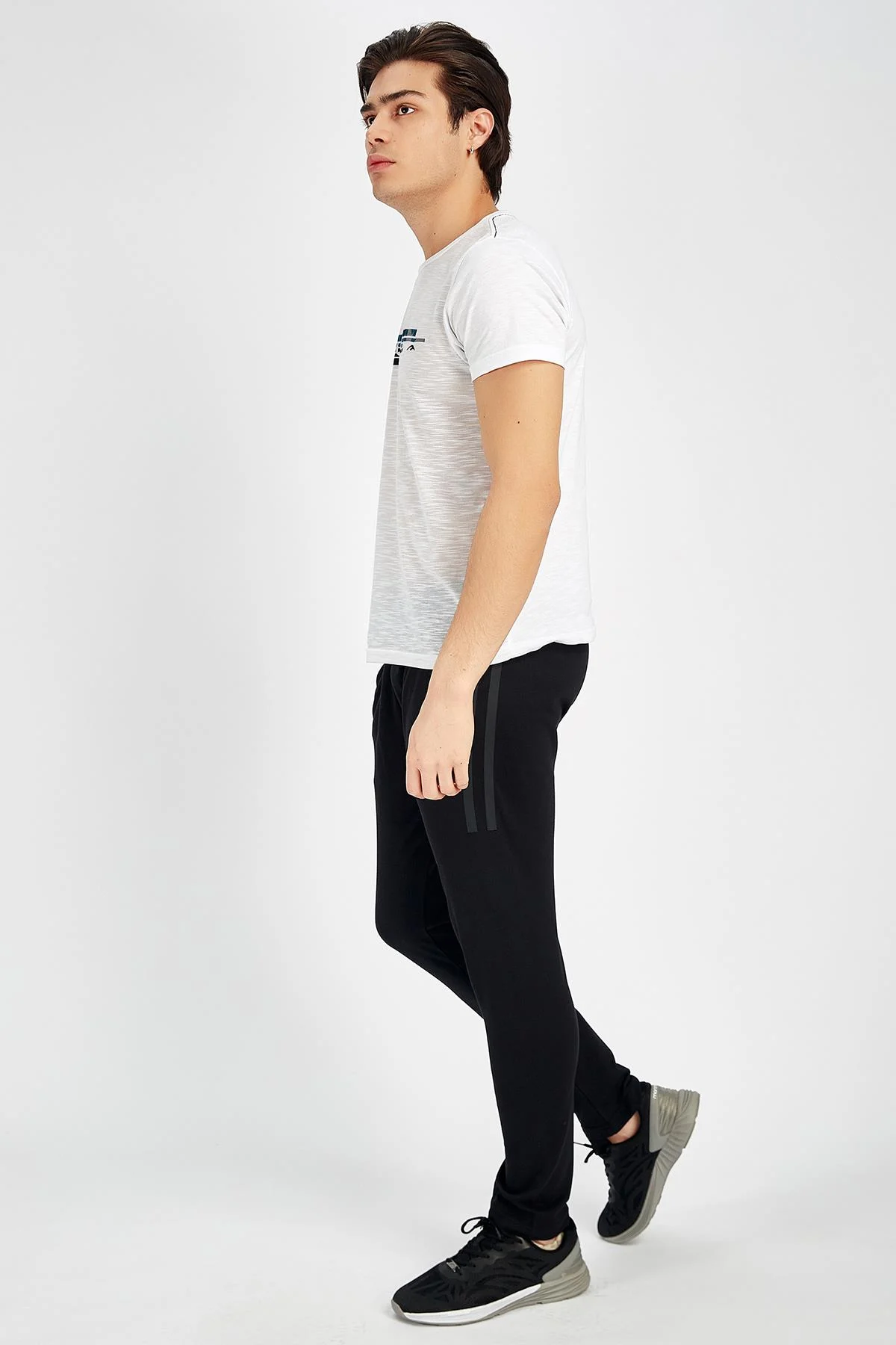 Maraton SlimFit Erkek Dar Paça Siyah Eşofman Altı - 5