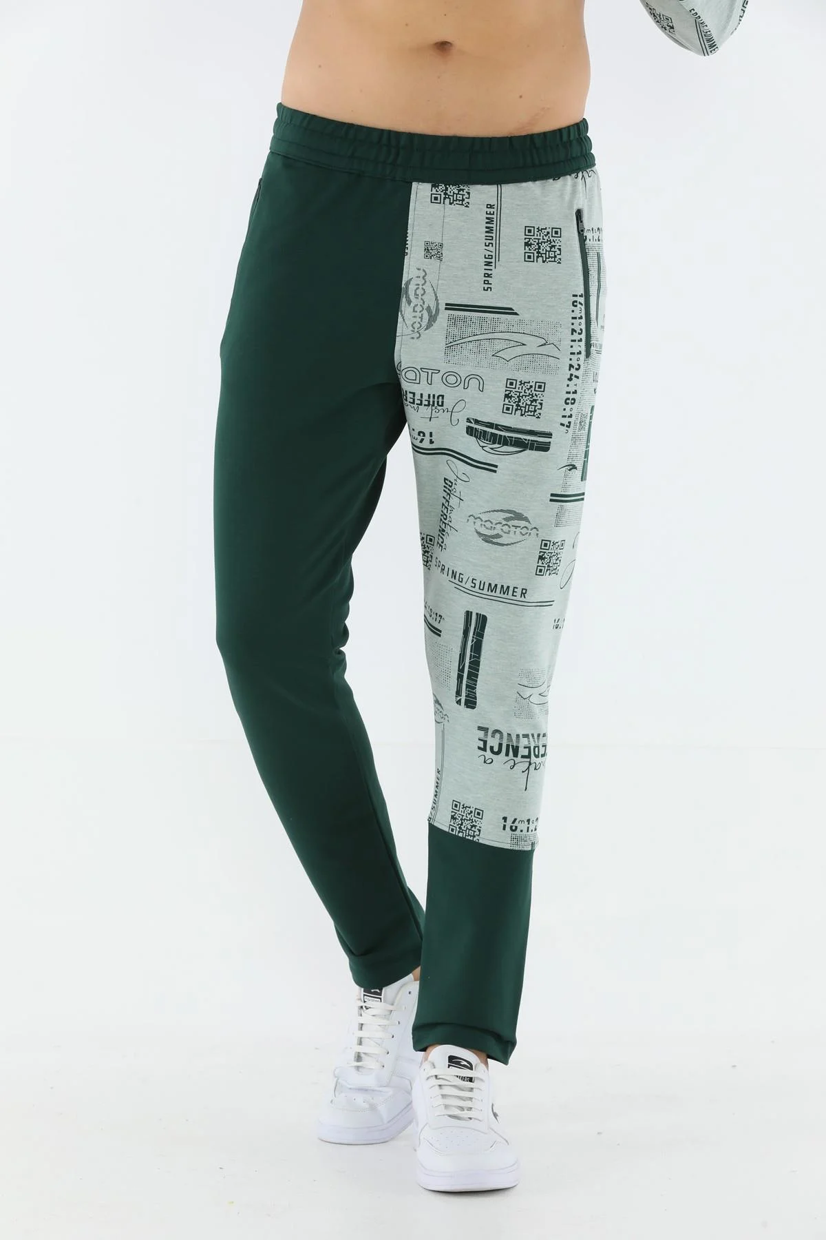 Maraton SlimFit Erkek Dar Paça Su Yeşili Eşofman Altı