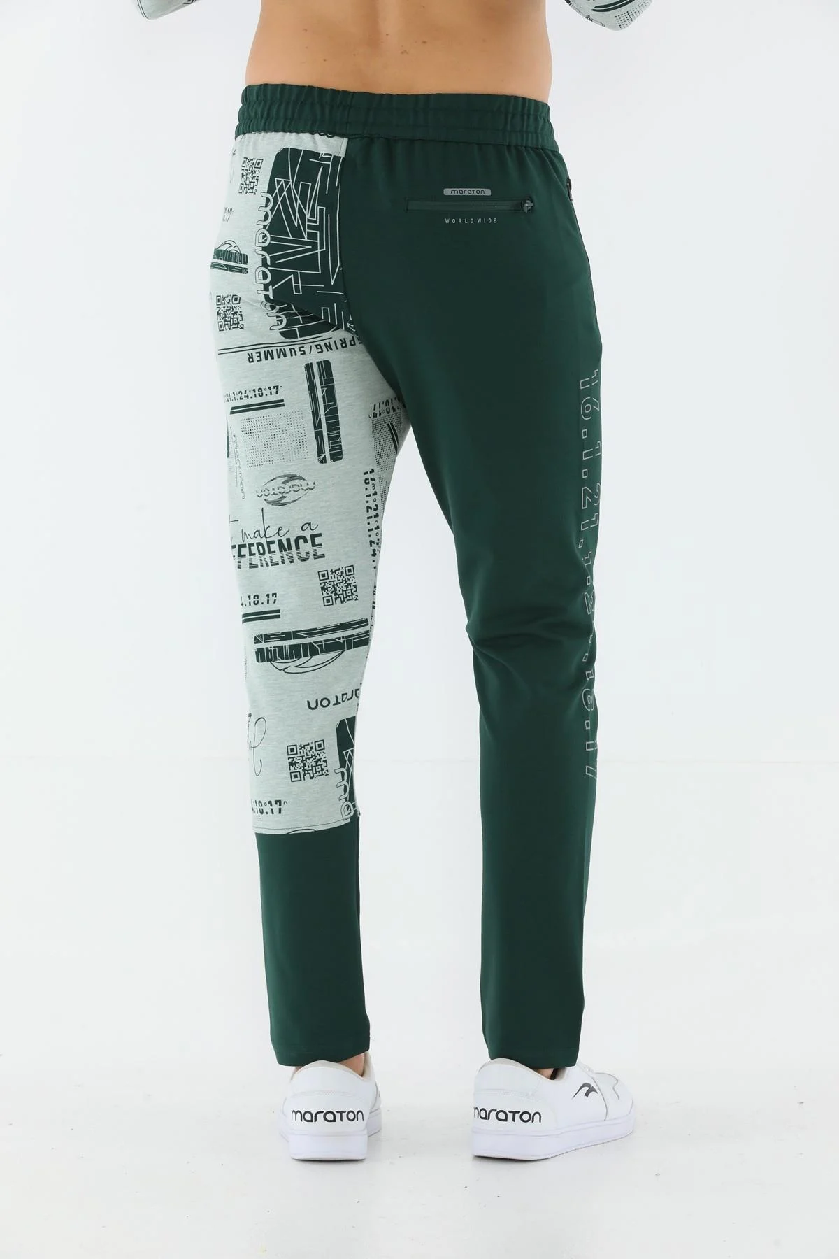 Maraton SlimFit Erkek Dar Paça Su Yeşili Eşofman Altı - 3