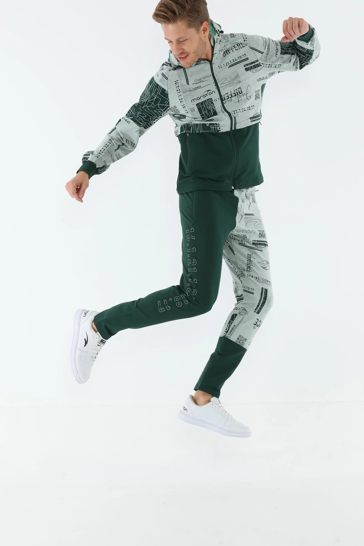 Maraton SlimFit Erkek Dar Paça Su Yeşili Eşofman Altı - 6