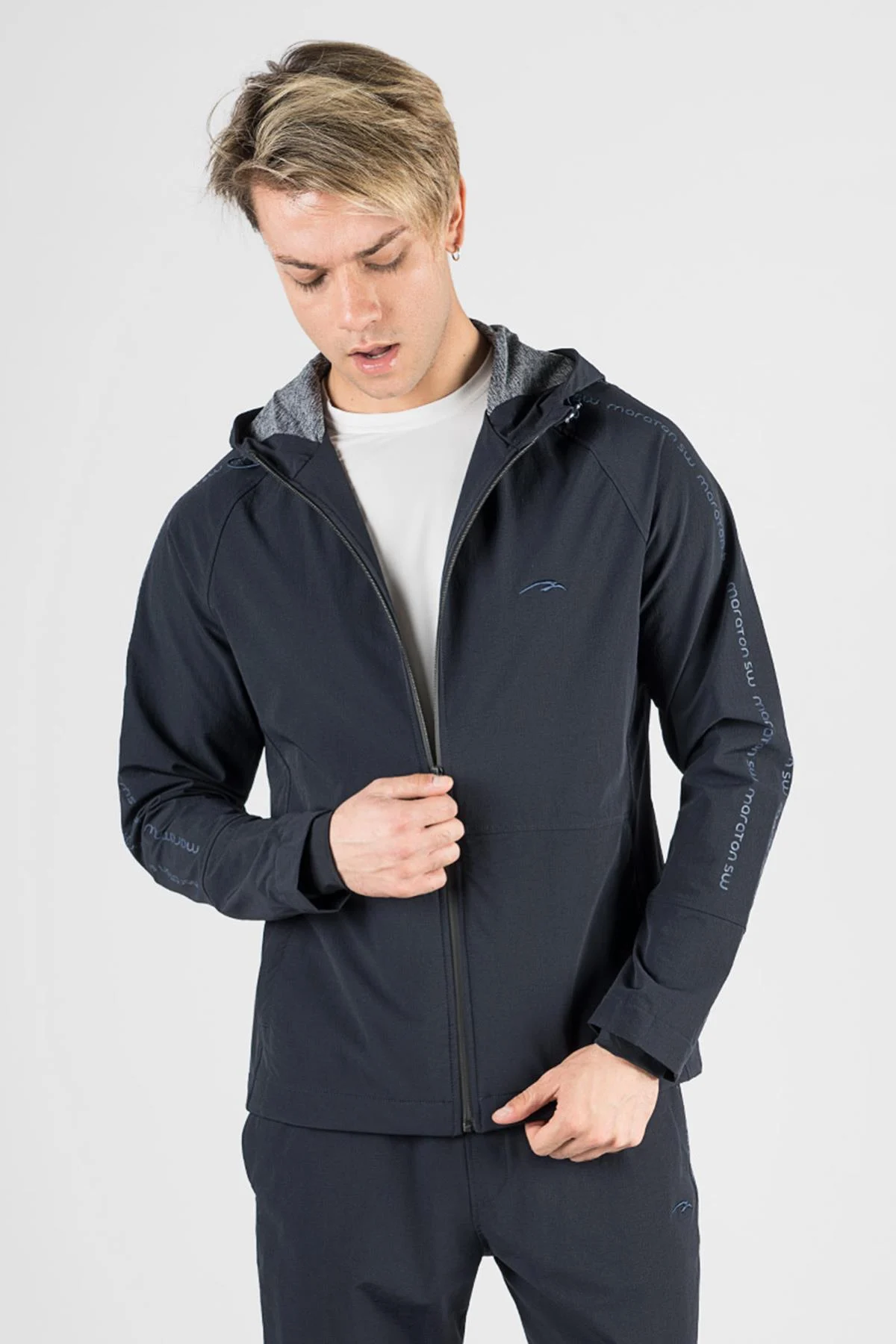 Maraton SlimFit Erkek Kapüşonlu Lacivert Ceket