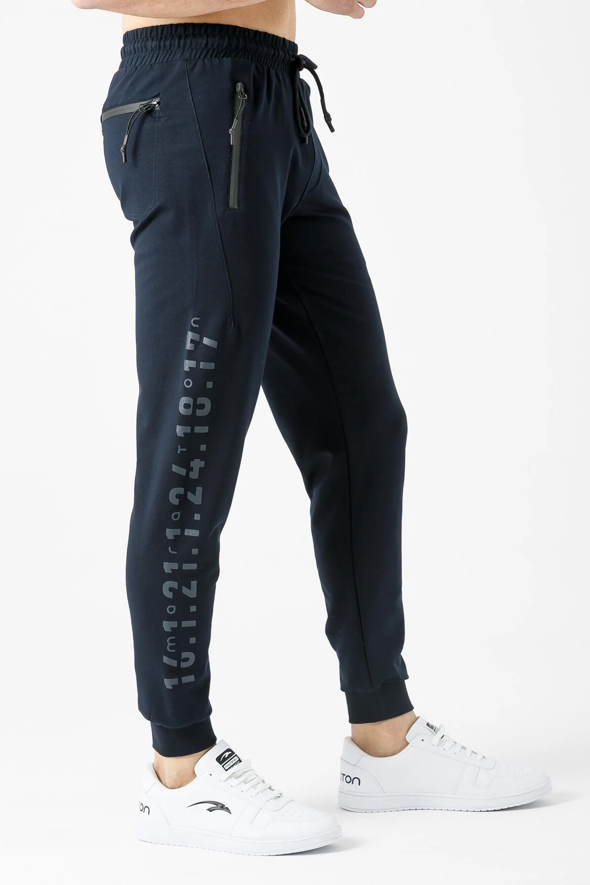 Maraton SlimFit Erkek Ribana Paça Lacivert Eşofman Altı - 4