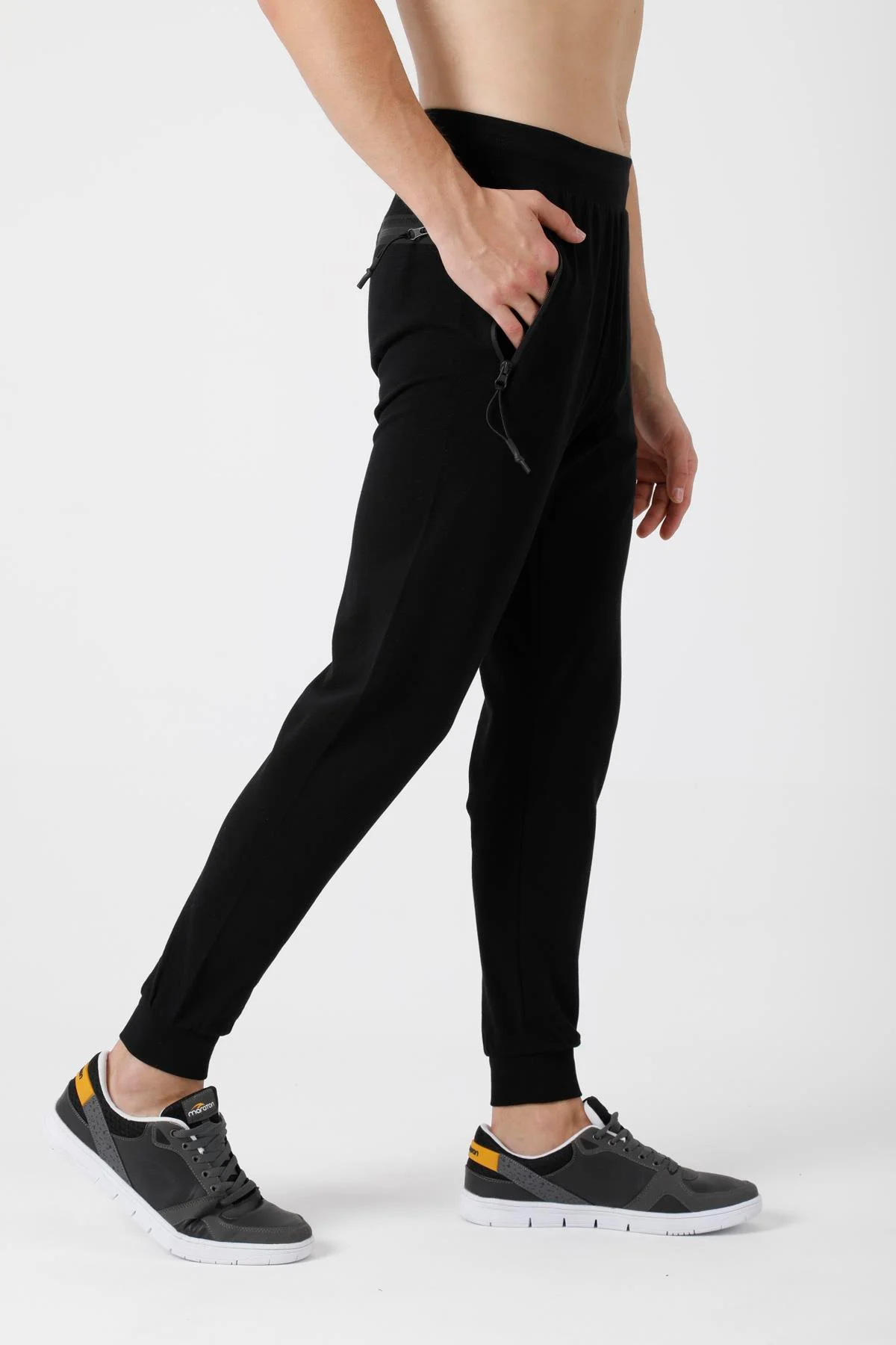 Maraton SlimFit Erkek Siyah Eşofman Altı - 4