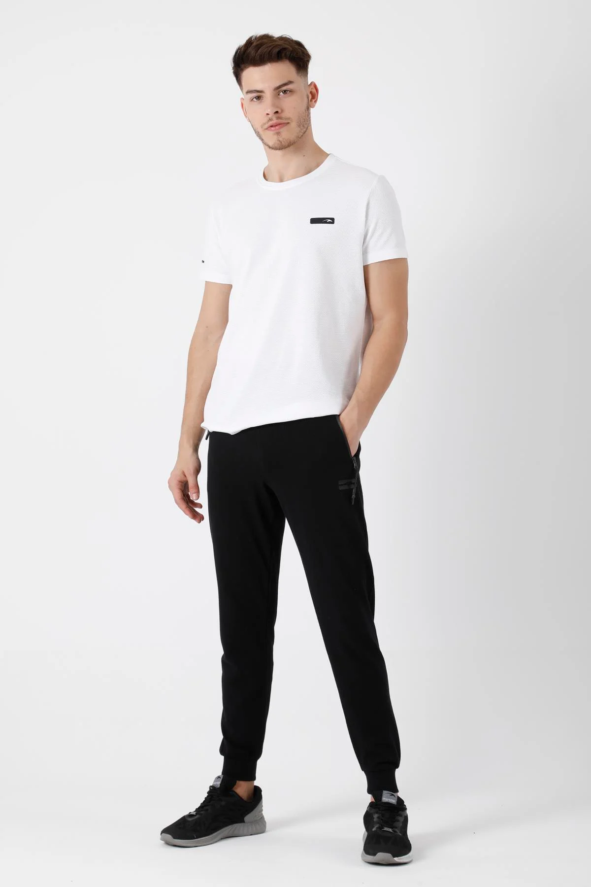 Maraton SlimFit Erkek Siyah Eşofman Altı - 6