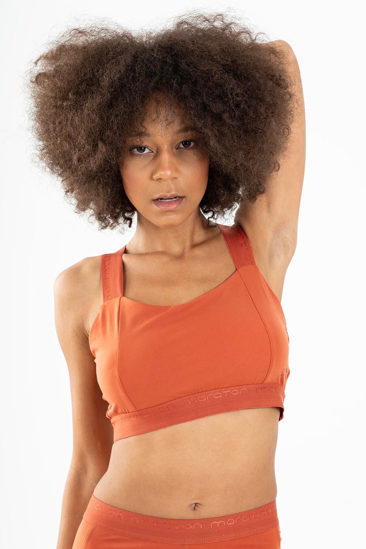 Maraton SlimFit Kadın Atlet Yaka Kiremit Bra - 4