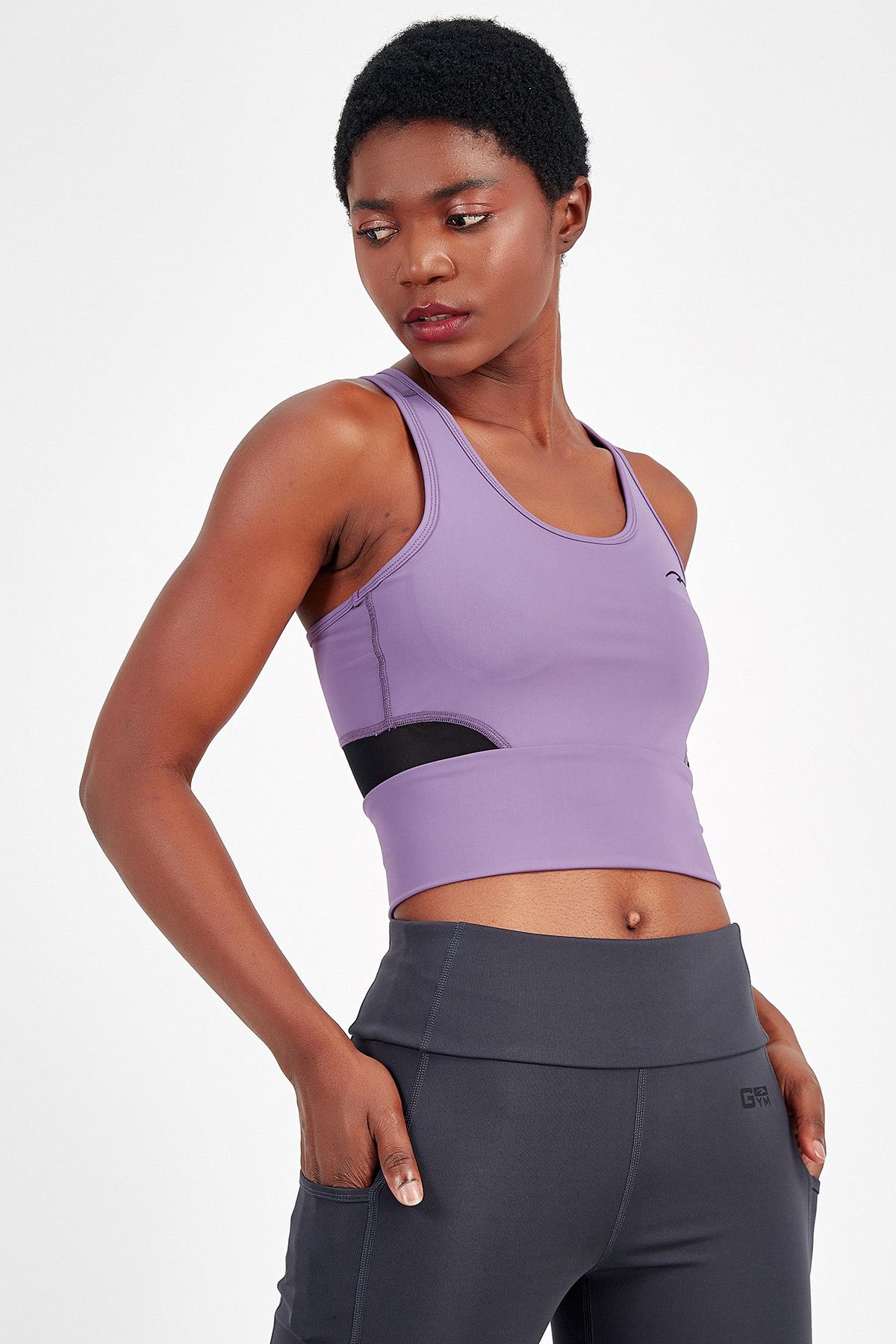 Maraton SlimFit Kadın Atlet Yaka Mor Bra