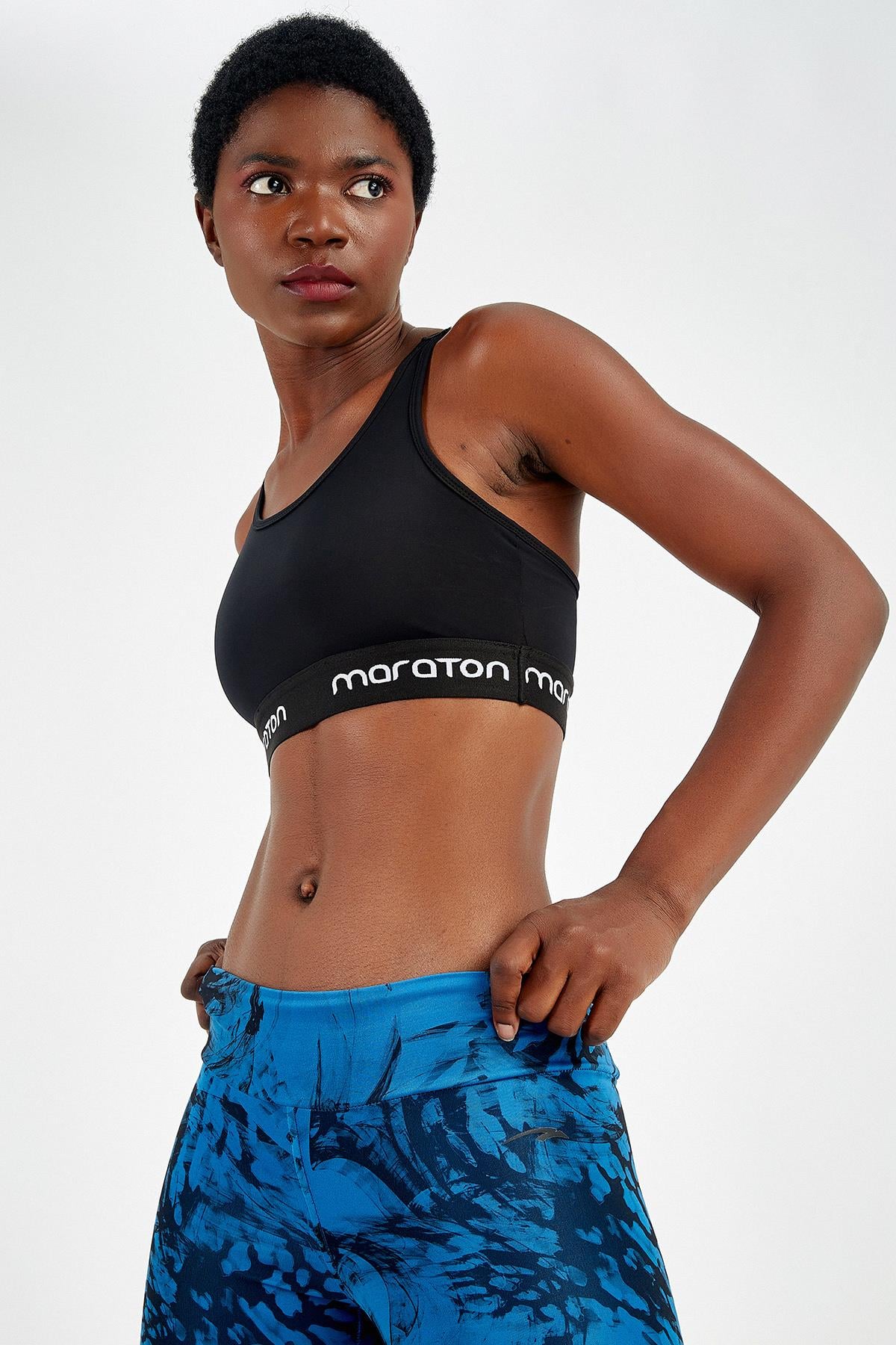 Maraton SlimFit Kadın Atlet Yaka Siyah Bra - 4