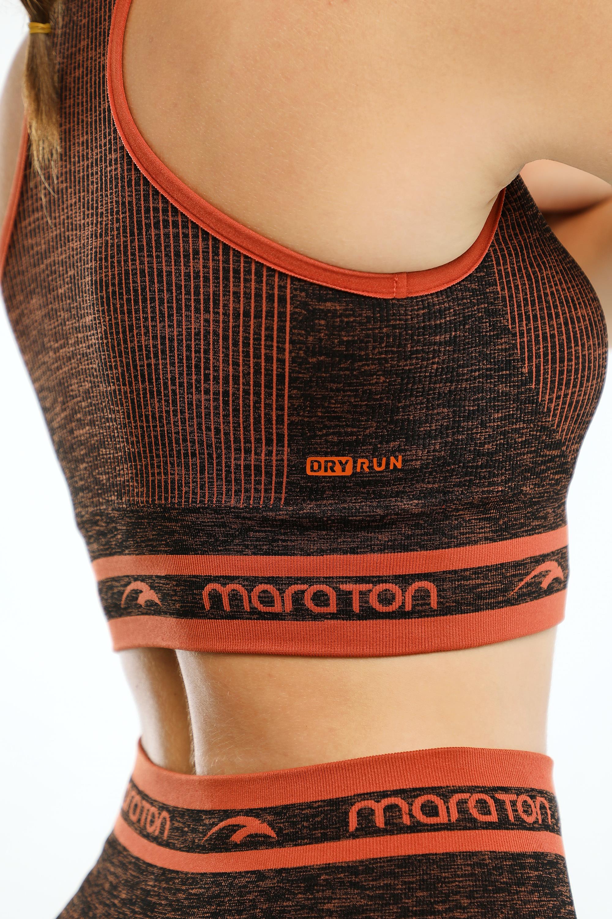 Maraton SlimFit Kadın Bisiklet Yaka Kiremit Bra - 6