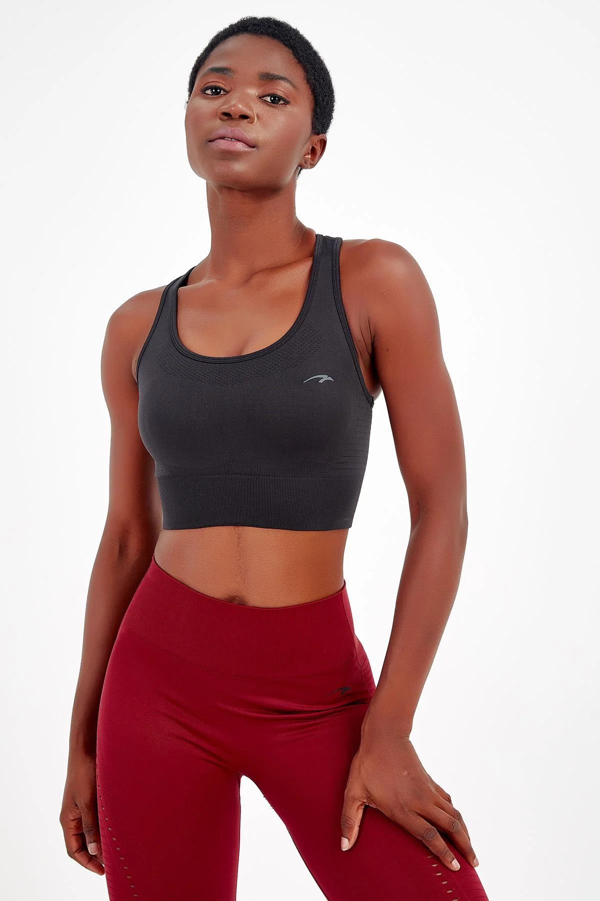 Maraton SlimFit Kadın Bisiklet Yaka Siyah- Bra