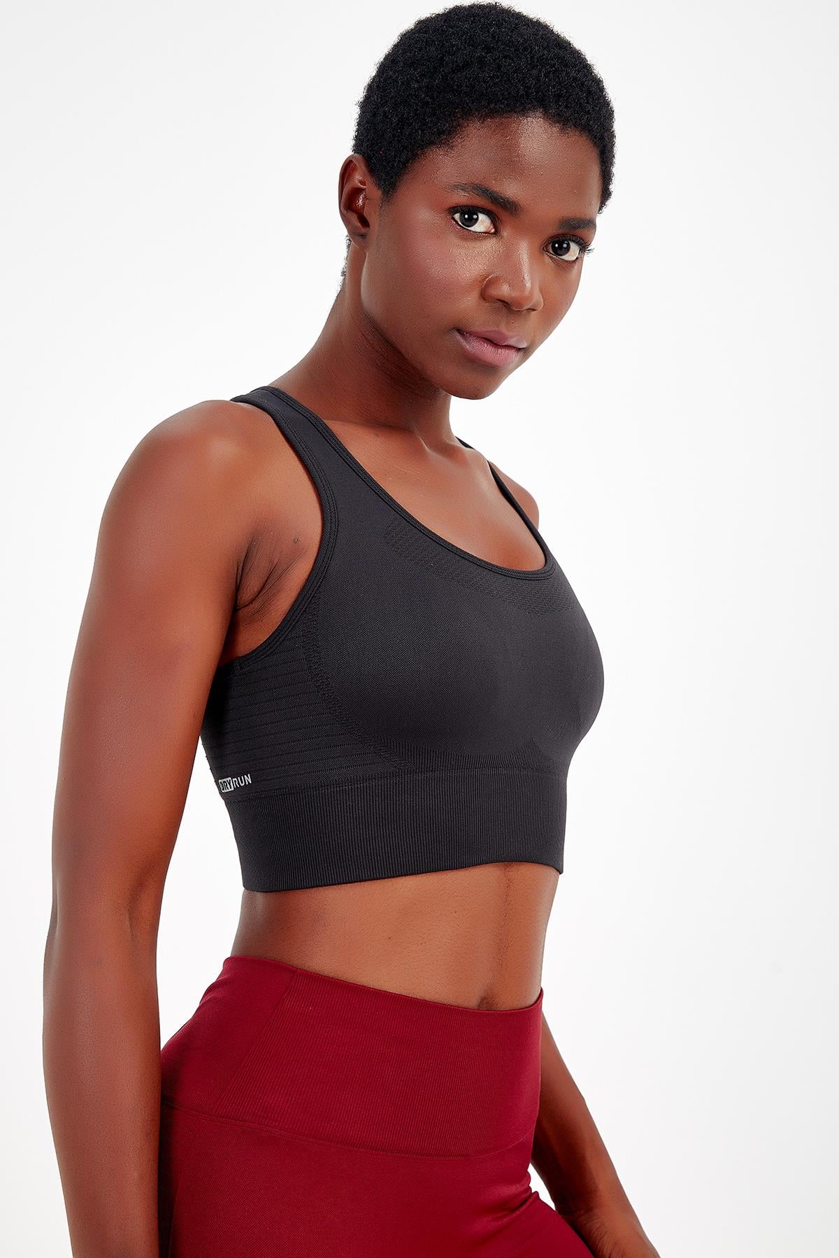 Maraton SlimFit Kadın Bisiklet Yaka Siyah- Bra - 4