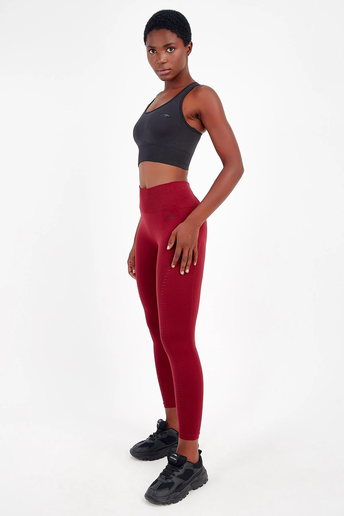 Maraton SlimFit Kadın Bisiklet Yaka Siyah- Bra - 5