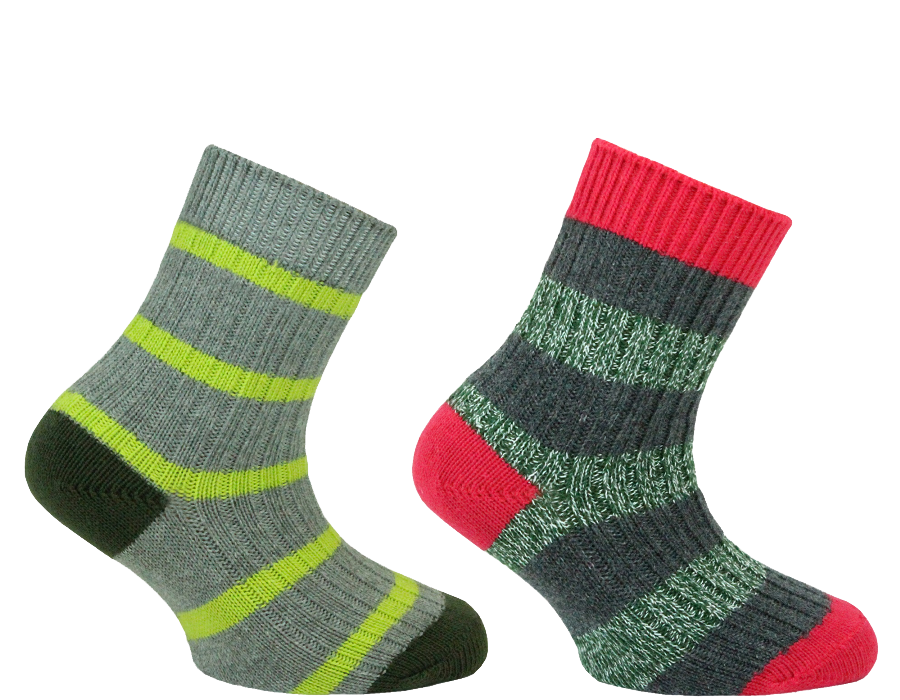 Mario Günlük Çocuk Çorabı 2'li Paket Yeşil/Gri