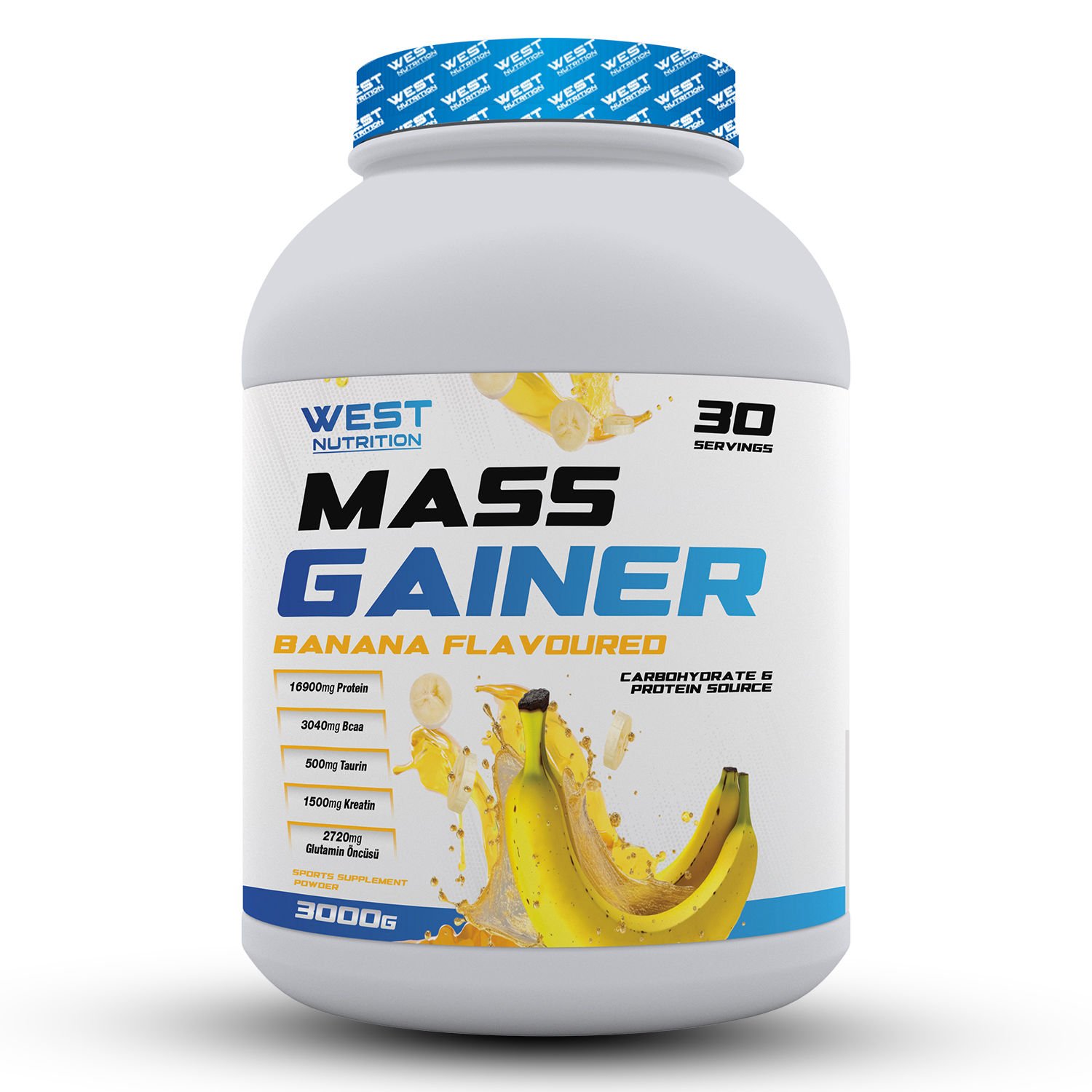 Mass Gainer Karbonhidrat Tozu 3000 gr 30 Servis - 3